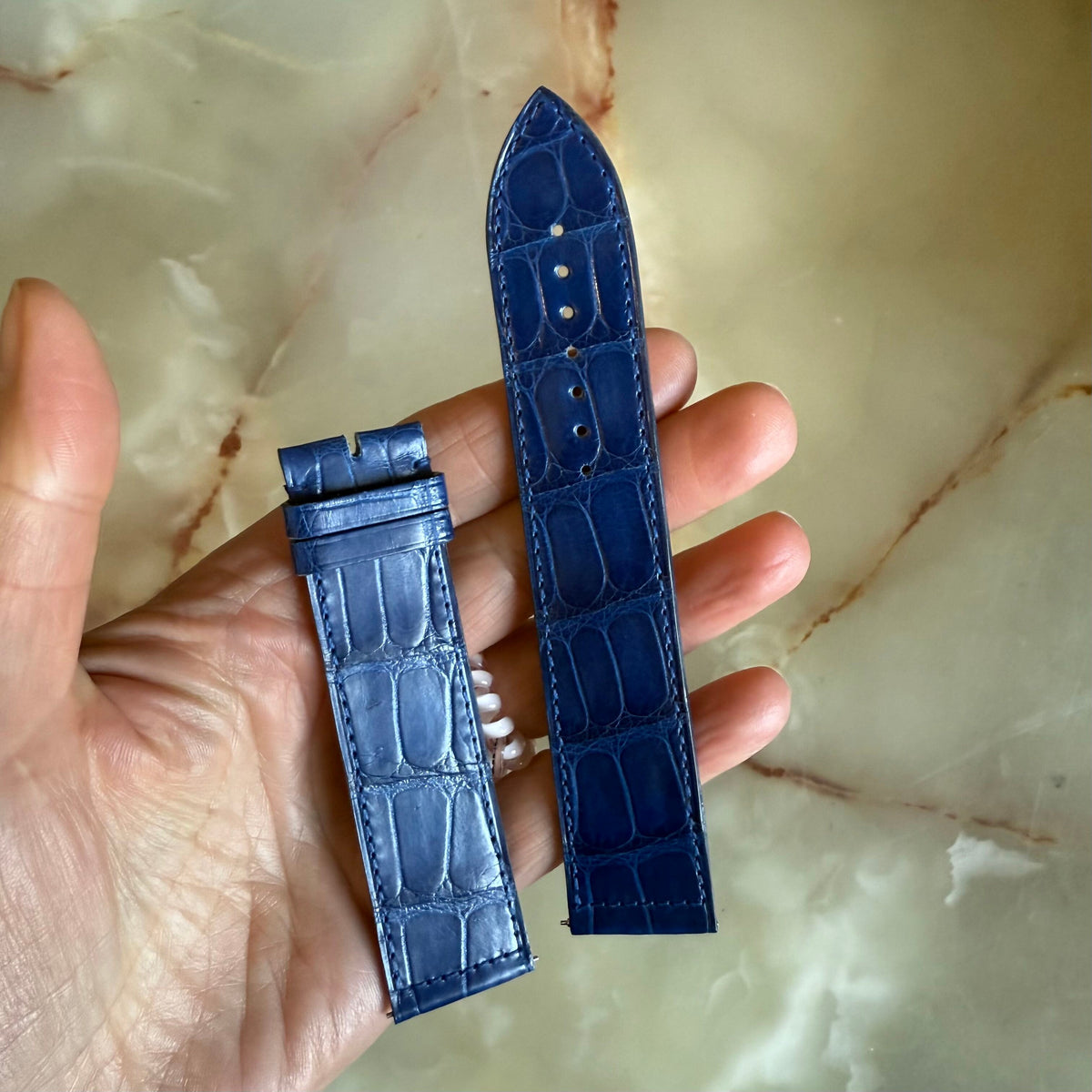 Authentic Franck Muller Blue Crocodile Watch Strap Band 24mm FRK0600164