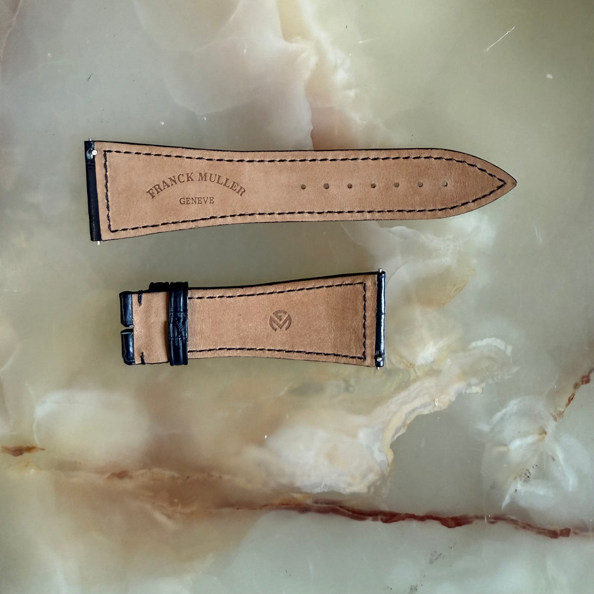 Authentic Franck Muller Blue Crocodile Watch Strap Band 26mm