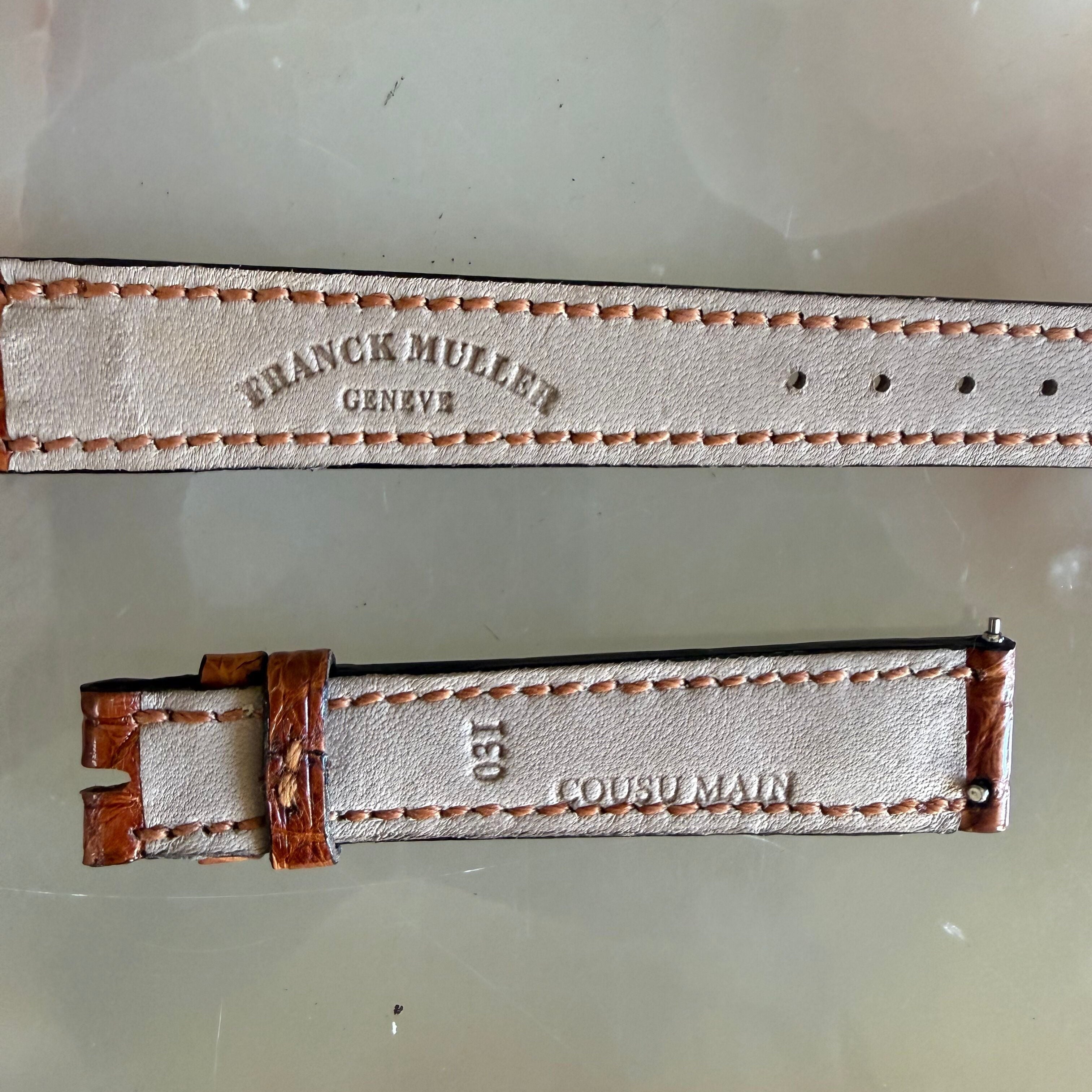 Authentic Franck Muller Brown Crocodile Watch Strap Band 14mm