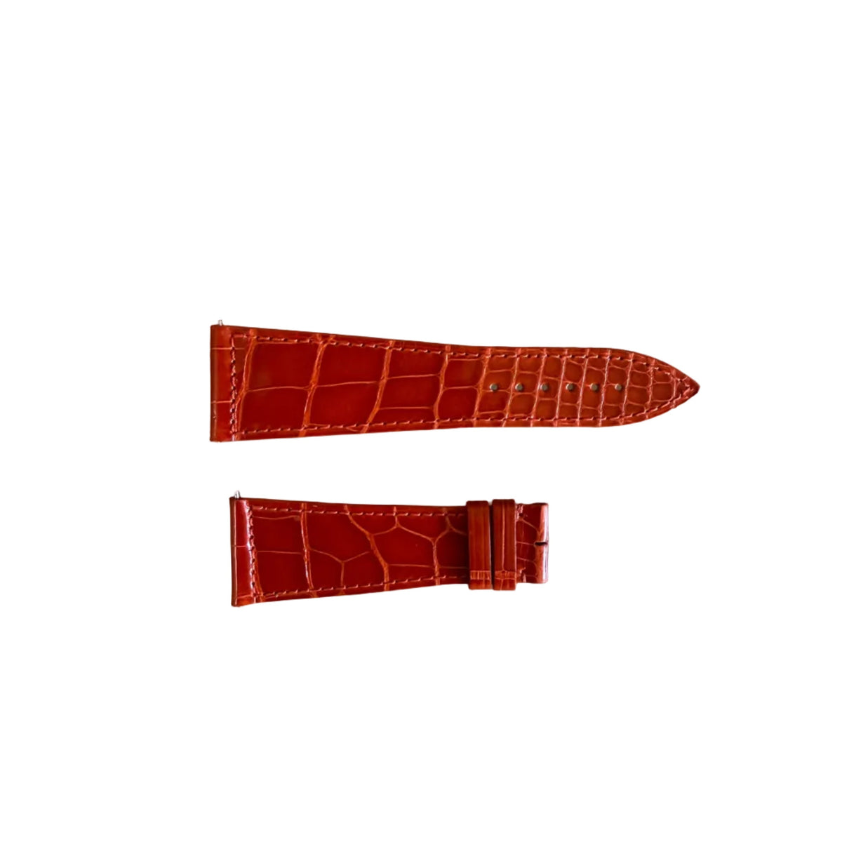 Authentic Franck Muller Orange Shiny Alligator Watch Strap Band 26mm