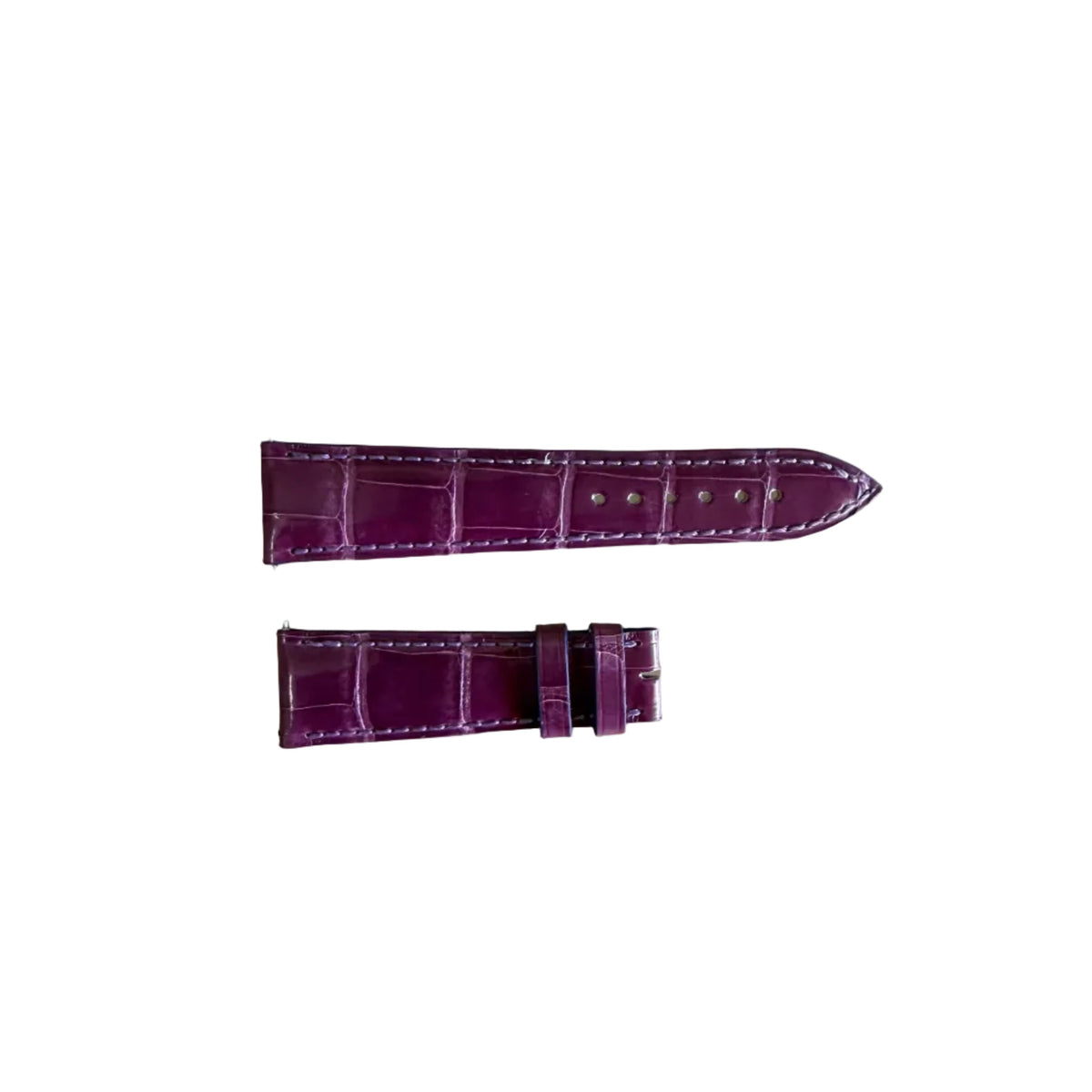 Authentic Franck Muller Purple Crocodile Stitching Padded Watch Strap Band 20mm