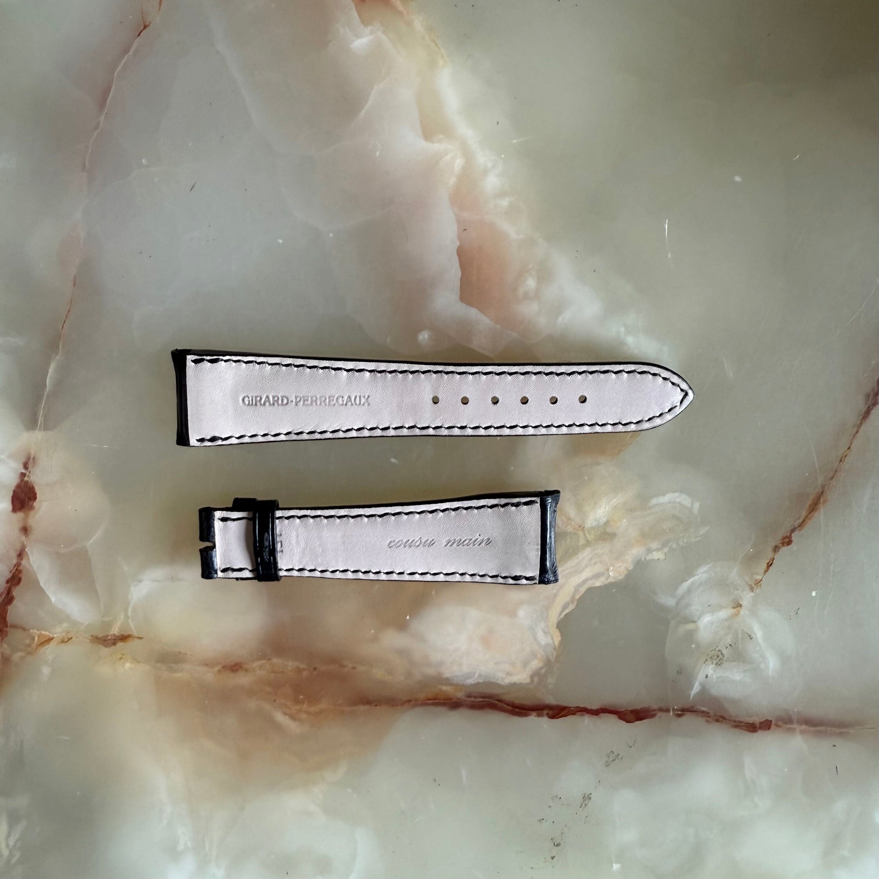Authentic Girard Perregaux Black Alligator Watch Strap Band 21mm IFL