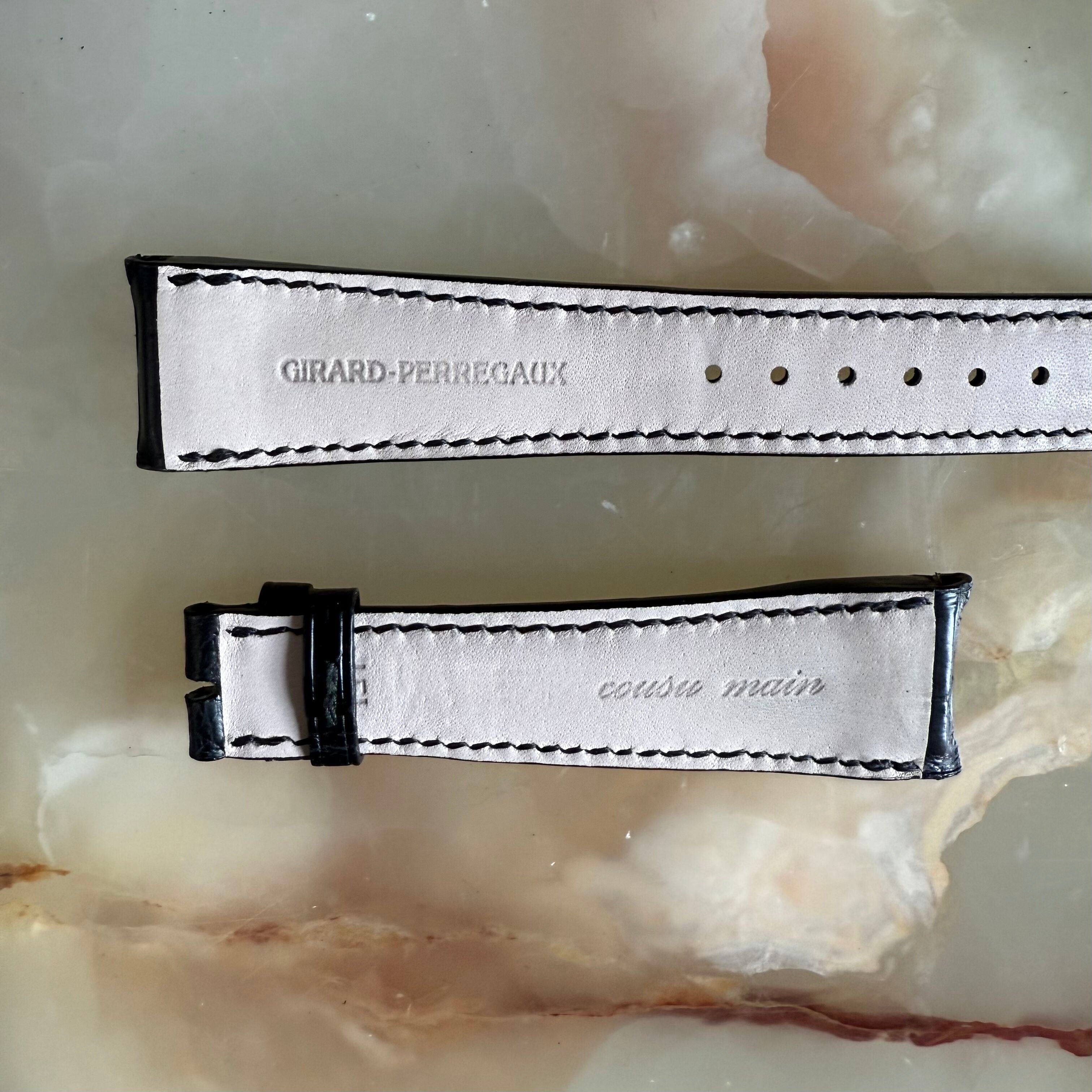 Authentic Girard Perregaux Black Alligator Watch Strap Band 21mm IFL