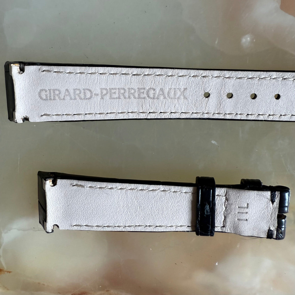 Authentic Girard Perregaux Black Crocodile Watch Strap Band 16mm