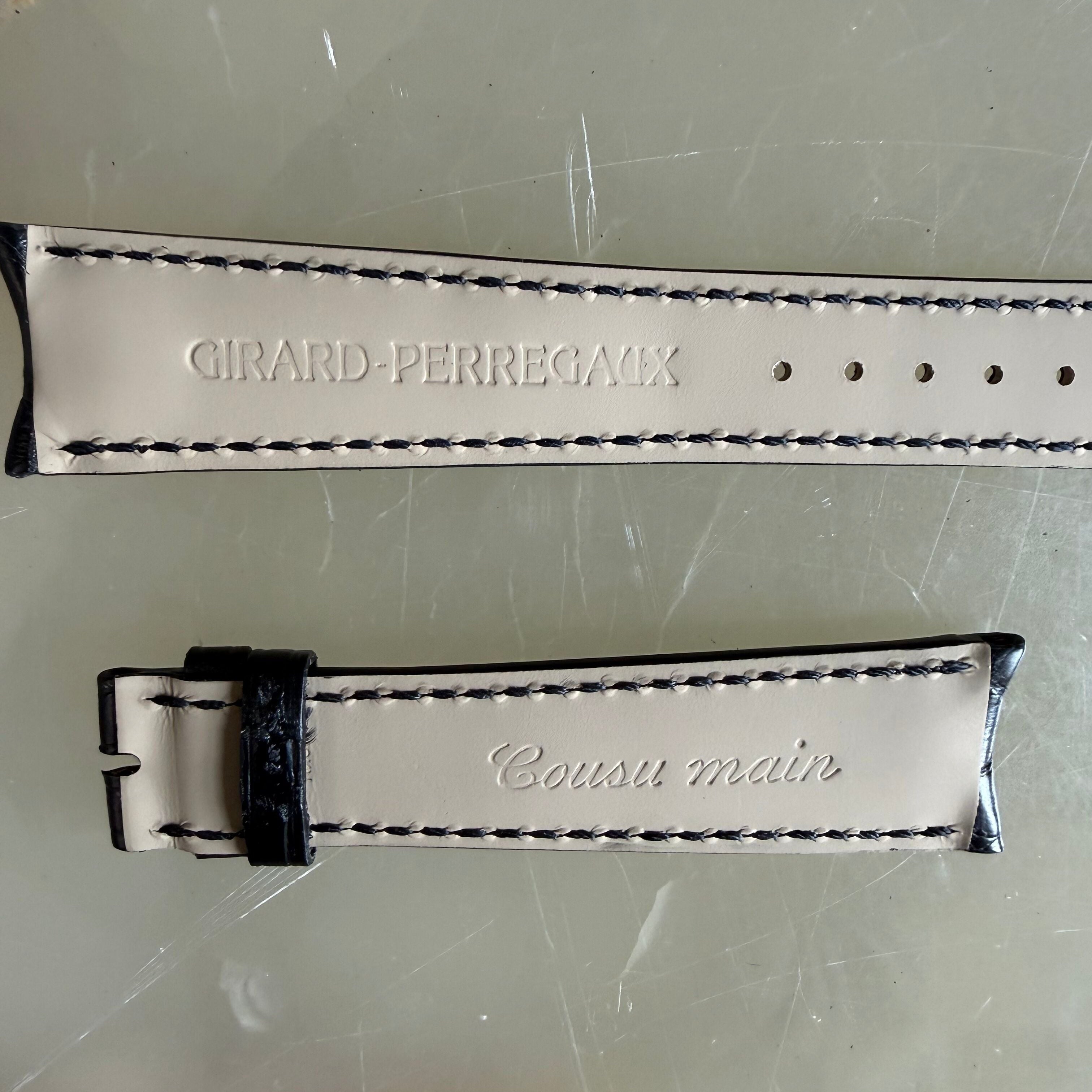 Authentic Girard Perregaux Black Crocodile Watch Strap Band 20mm Padded &