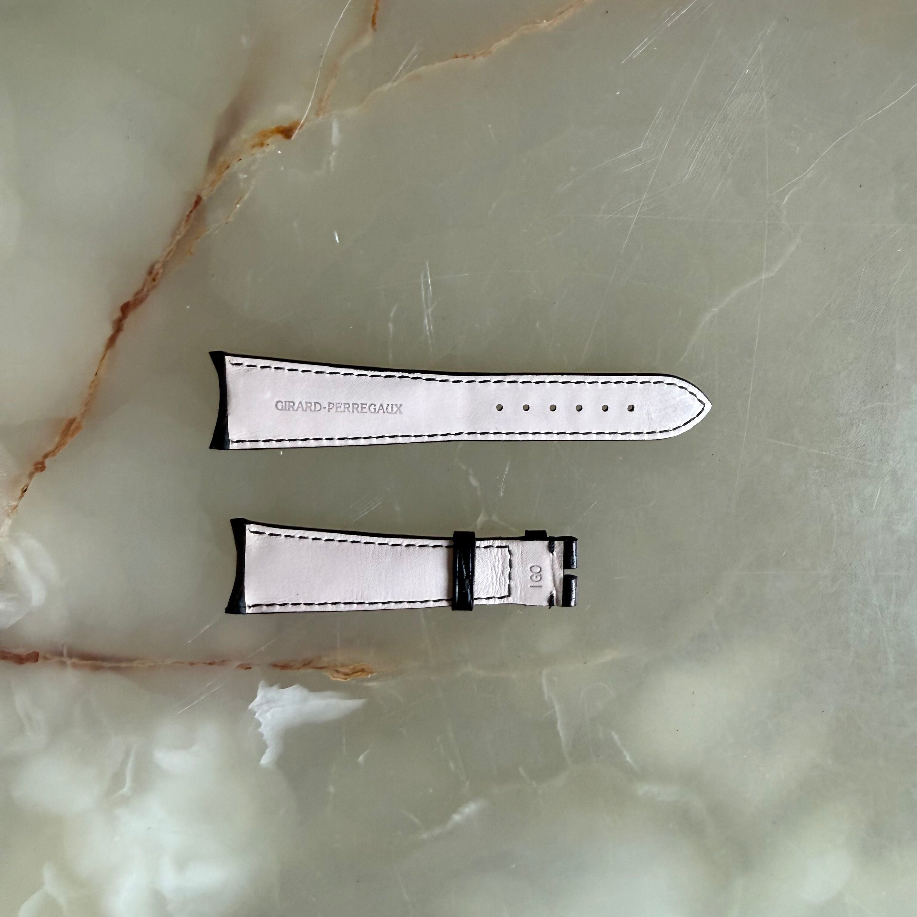 Authentic Girard Perregaux Black Crocodile Watch Strap Band 22mm Padded &