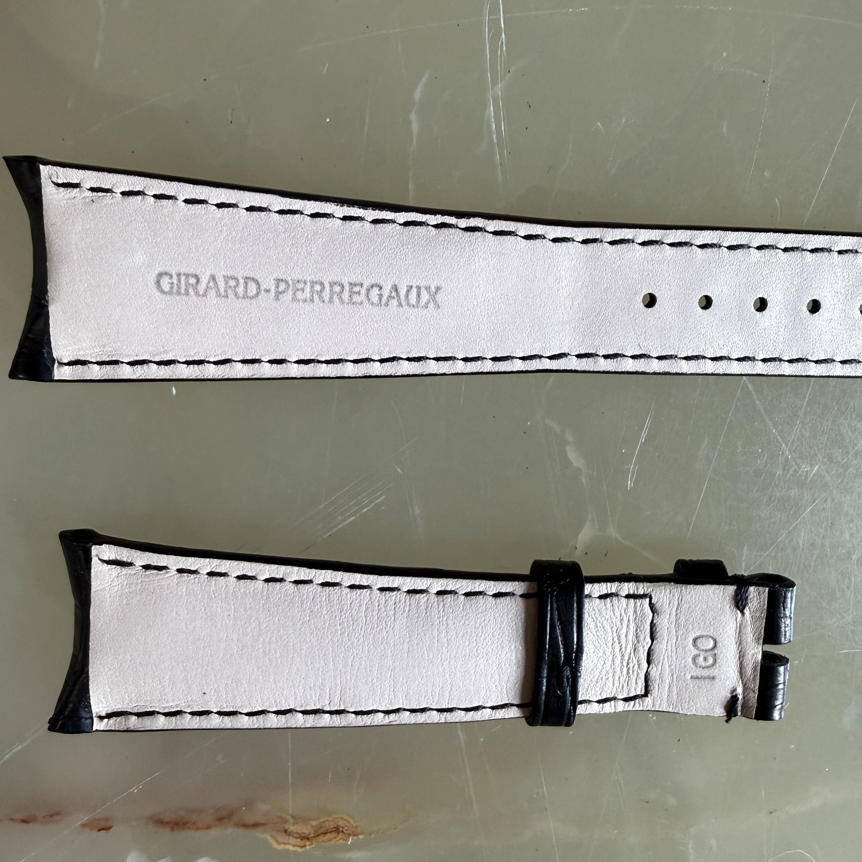 Authentic Girard Perregaux Black Crocodile Watch Strap Band 22mm Padded &