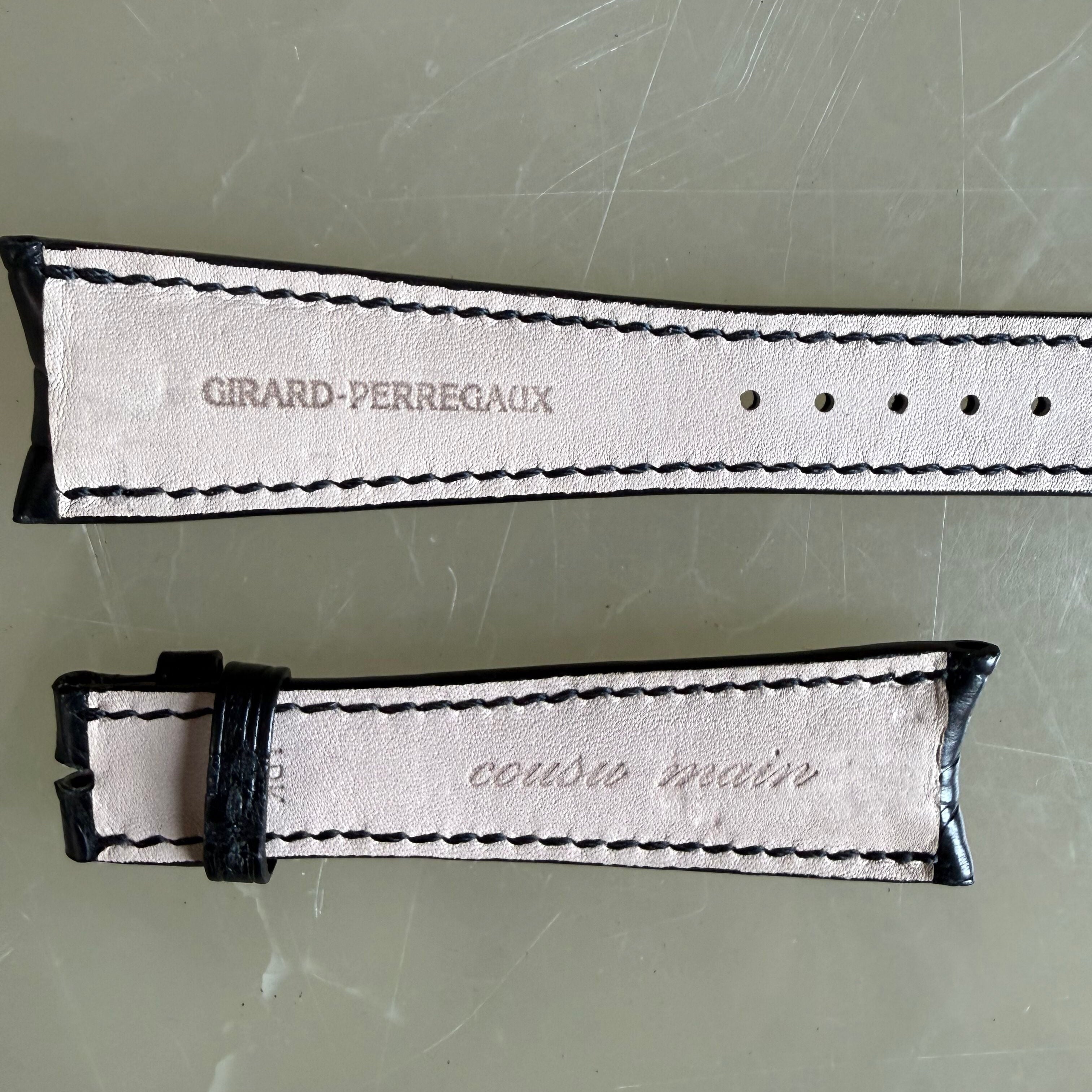 Authentic Girard Perregaux Black Crocodile Watch Strap Band 22mm Padded &