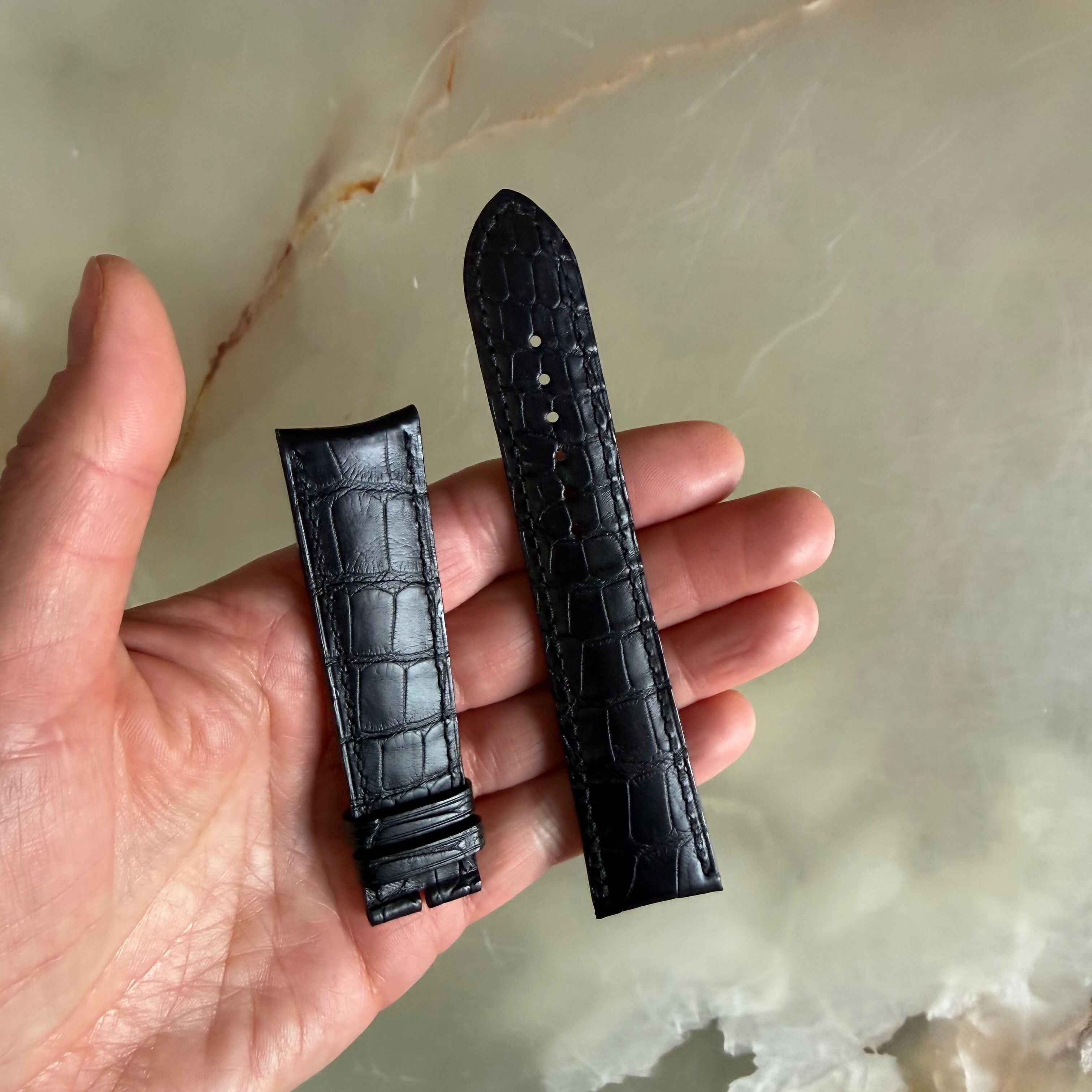 Authentic Girard Perregaux Black Crocodile Watch Strap Band 22mm Padded &