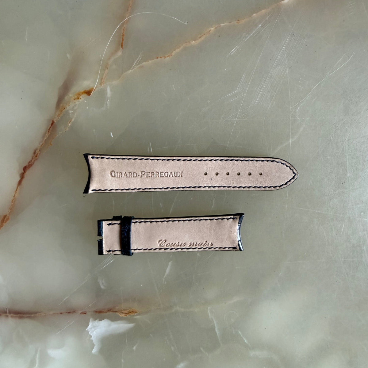 Authentic Girard Perregaux Blue Crocodile Watch Strap Band 21mm