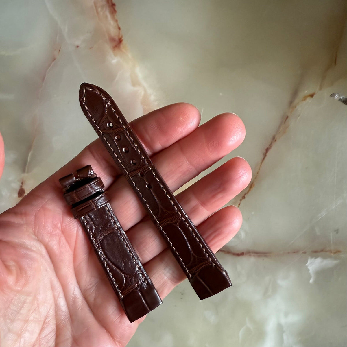 Authentic Girard Perregaux Brown Crocodile Watch Strap Band 16mm