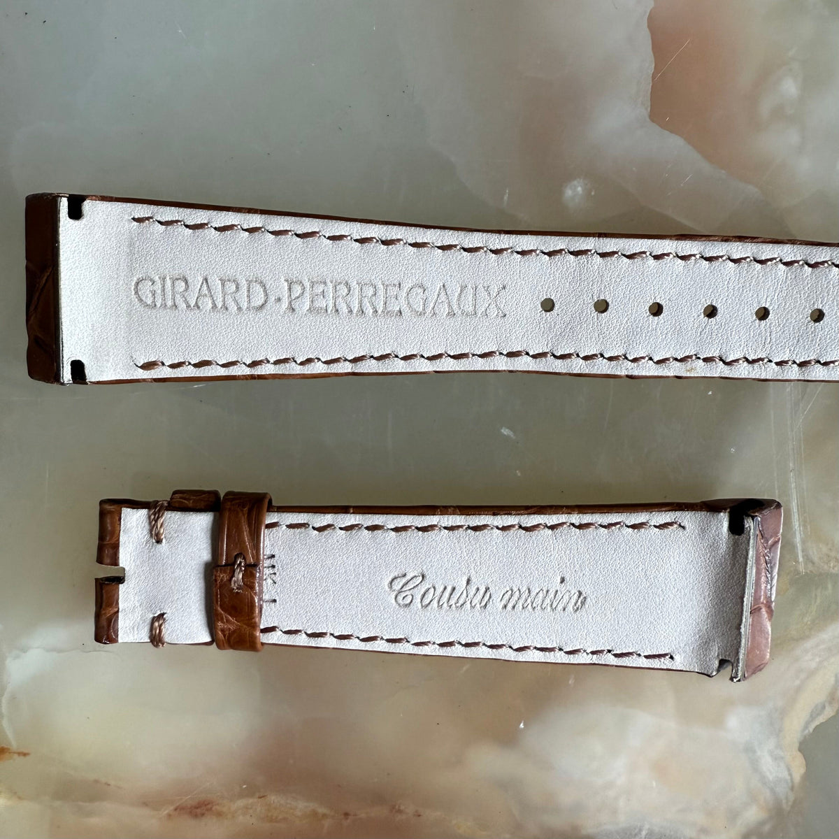 Authentic Girard Perregaux Brown Crocodile Watch Strap Band 21mm