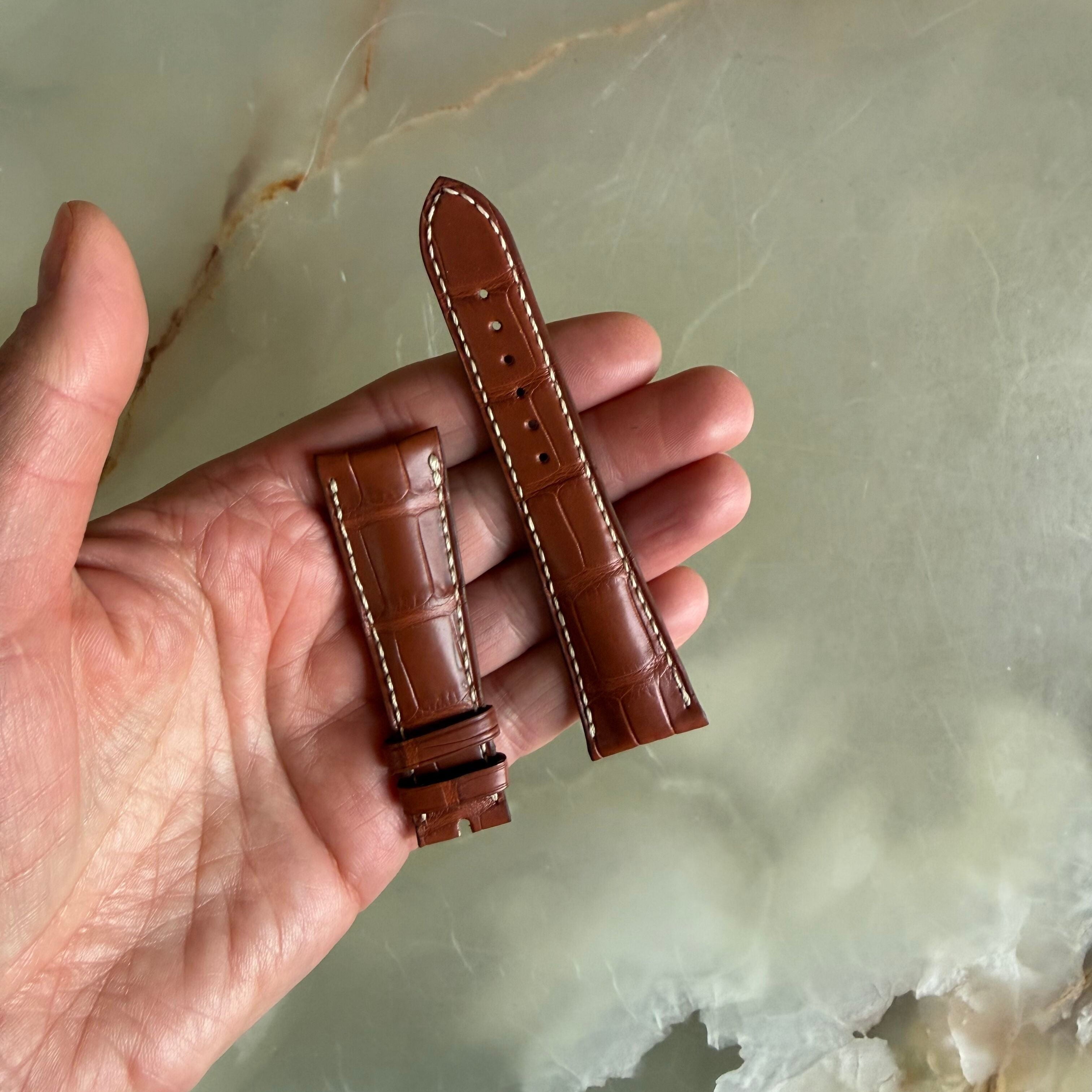 Authentic Girard Perregaux Brown Crocodile Watch Strap Band 21mm Padded &