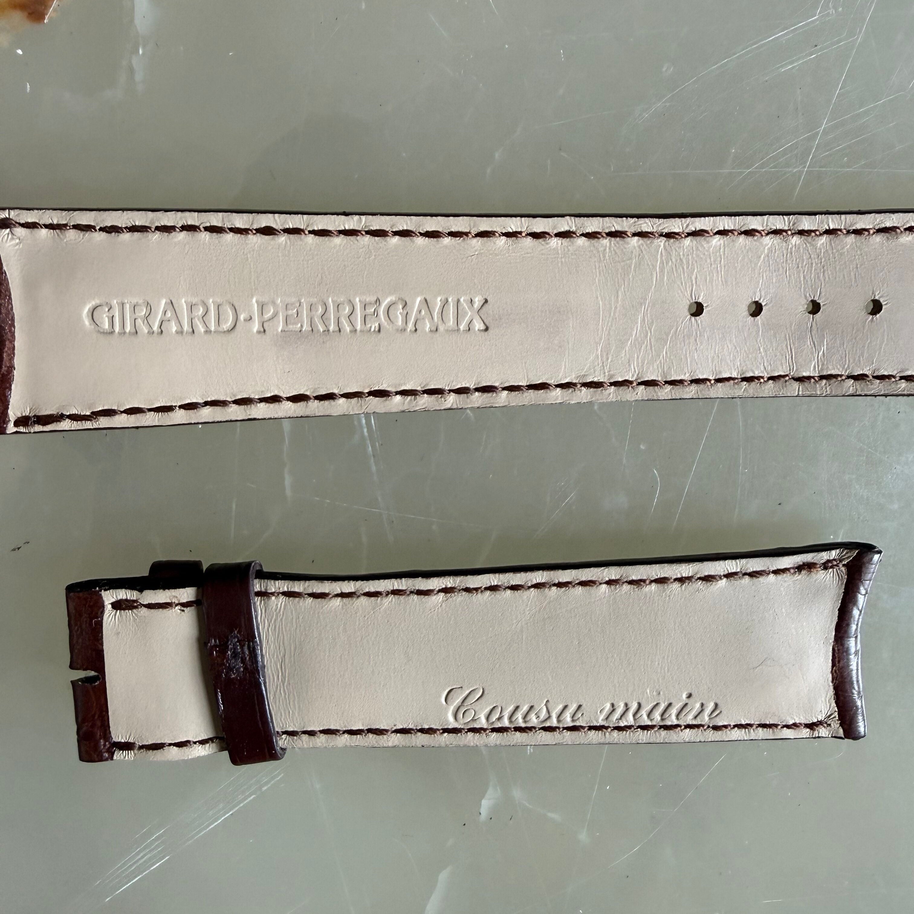 Authentic Girard Perregaux Brown Crocodile Watch Strap Band 22mm Padded &
