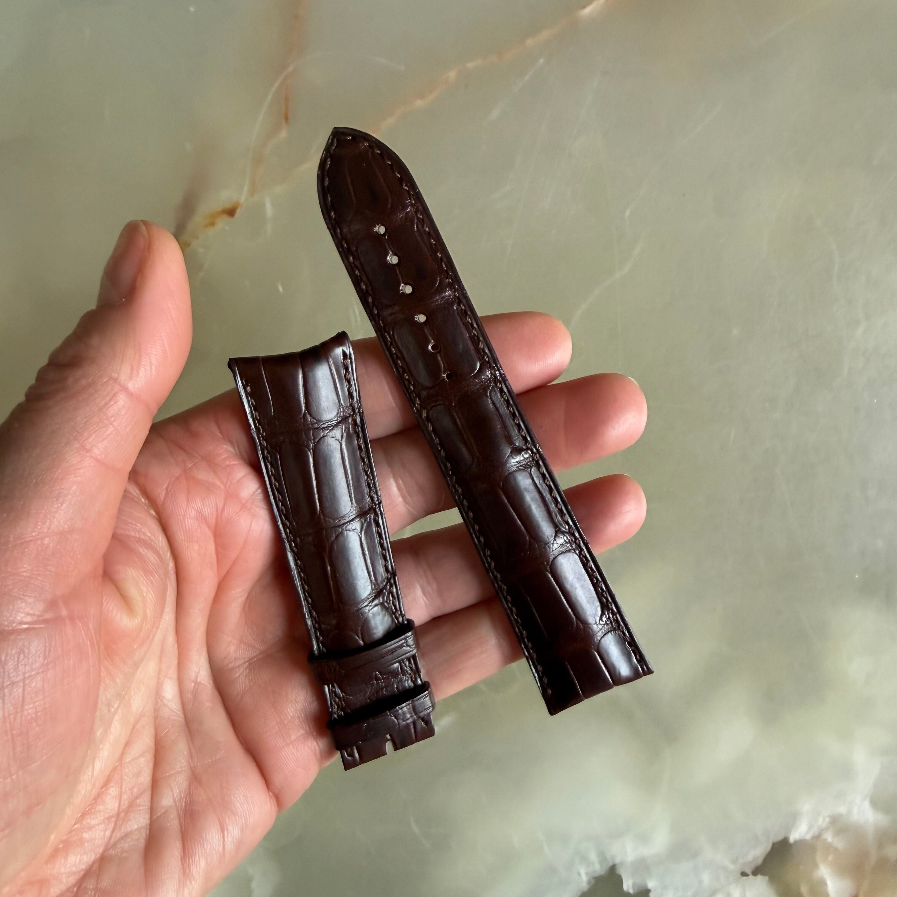 Authentic Girard Perregaux Brown Crocodile Watch Strap Band 22mm Padded &
