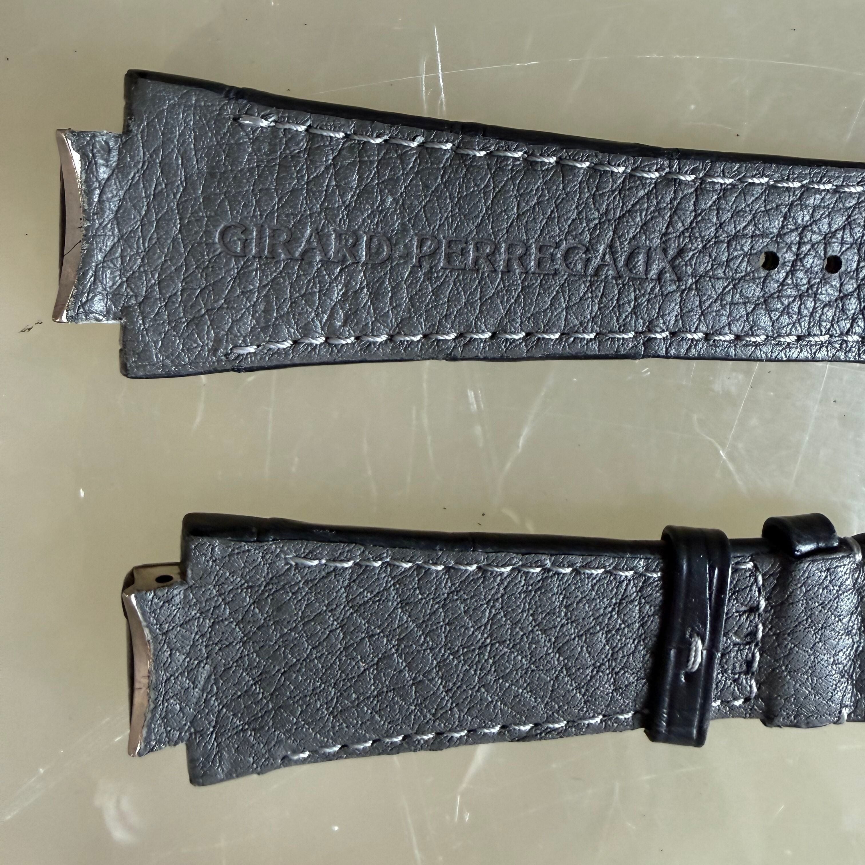 Authentic Girard Perregaux Laureato Black Crocodile Watch Strap Band 25.65mm