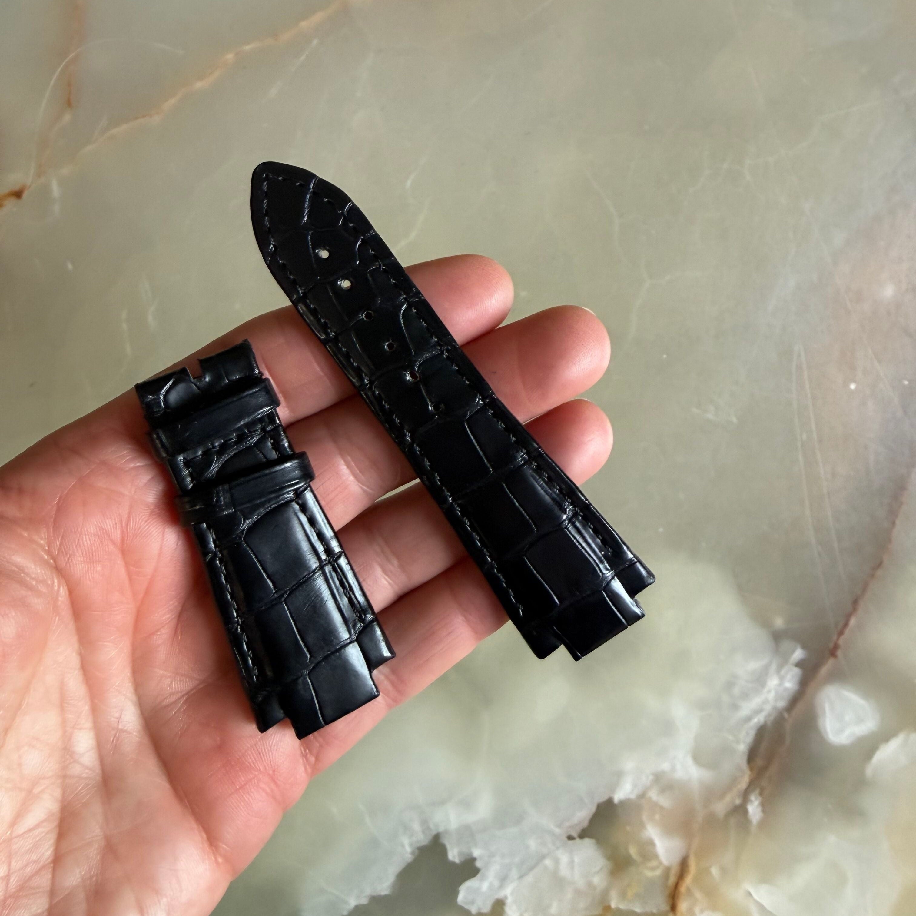 Authentic Girard Perregaux Laureato Black Crocodile Watch Strap Band 25mm
