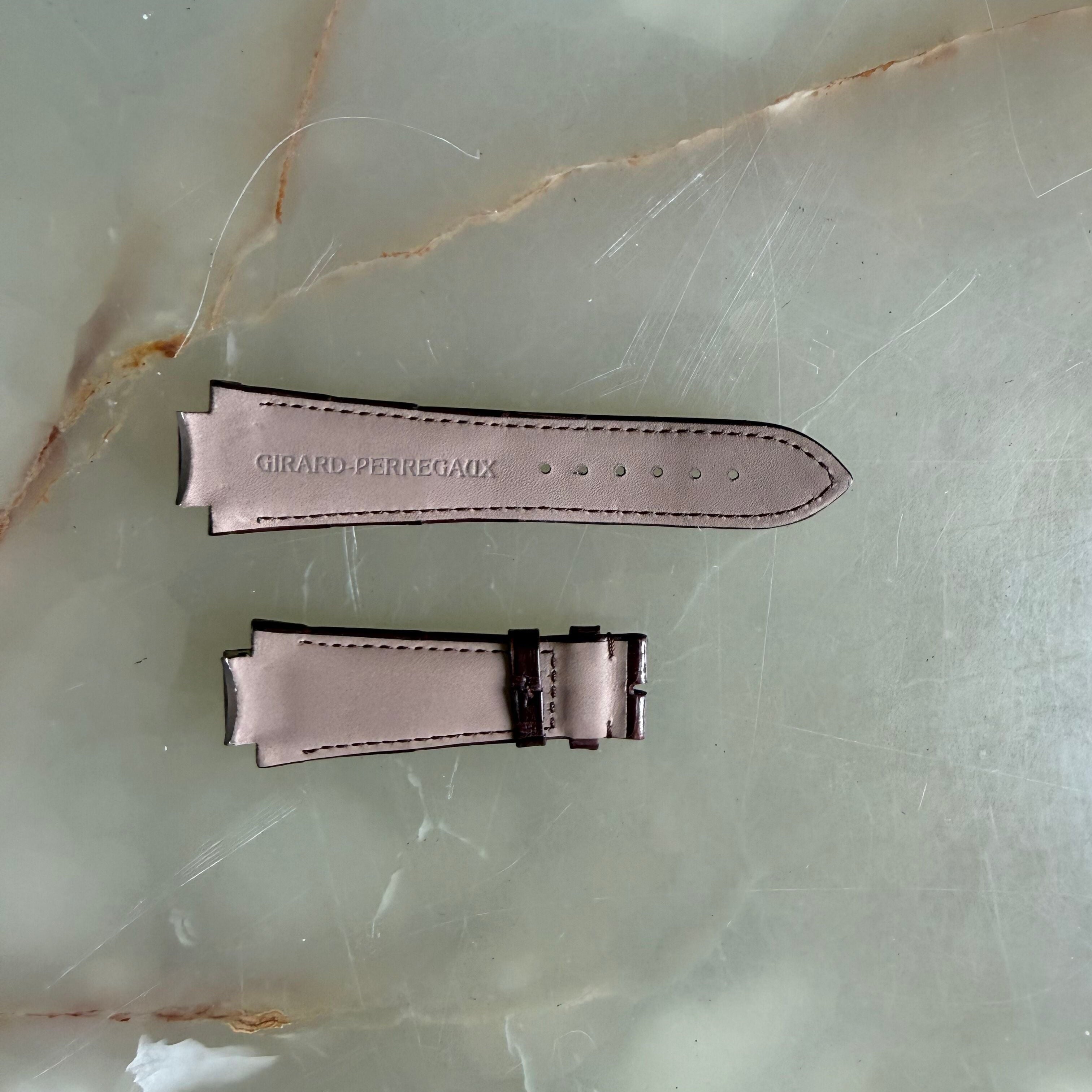 Authentic Girard Perregaux Laureato Brown Crocodile Watch Strap Band 26mm