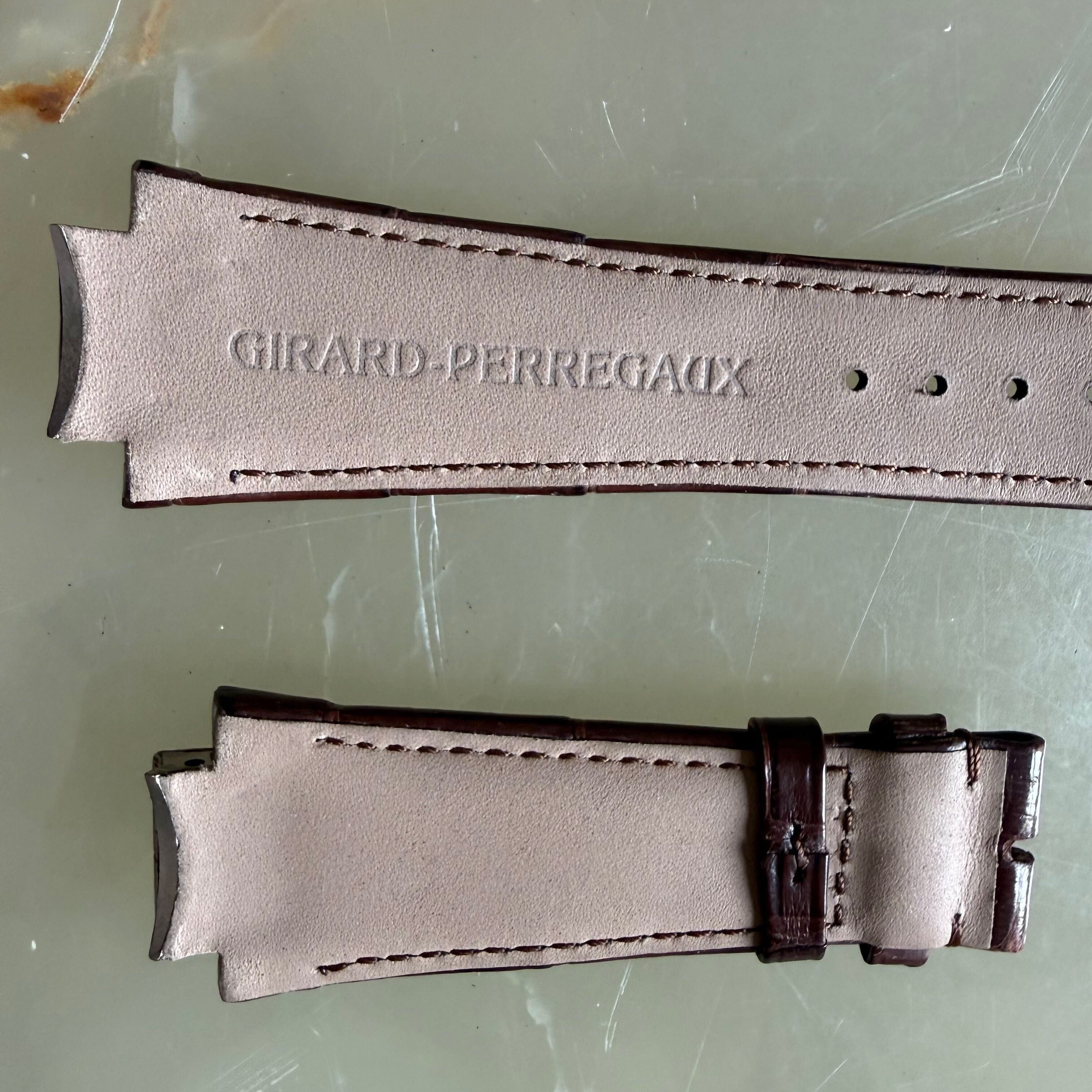 Authentic Girard Perregaux Laureato Brown Crocodile Watch Strap Band 26mm