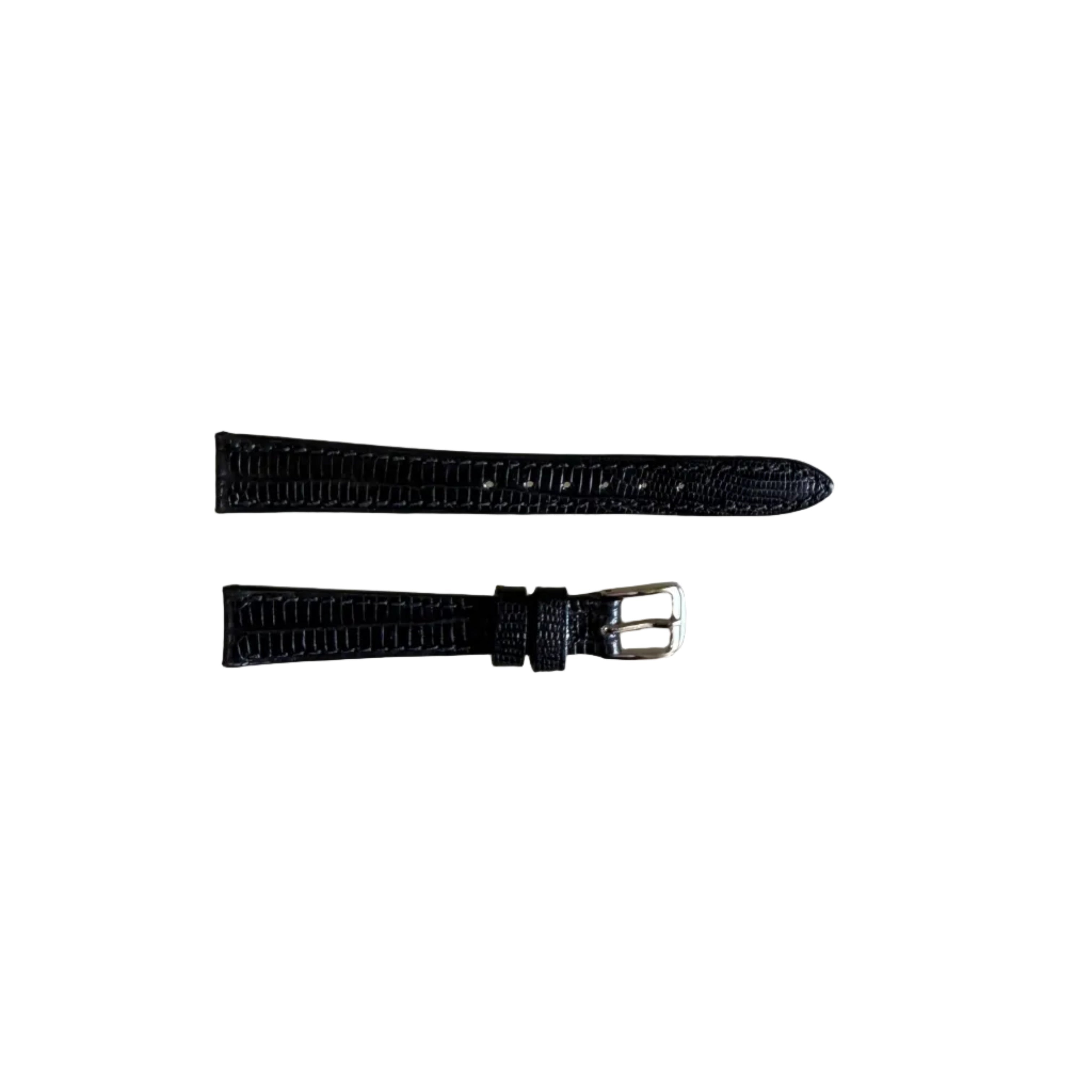 Authentic Hamilton Black Alligator Print Watch Strap Band 13mm w Buckle 242104