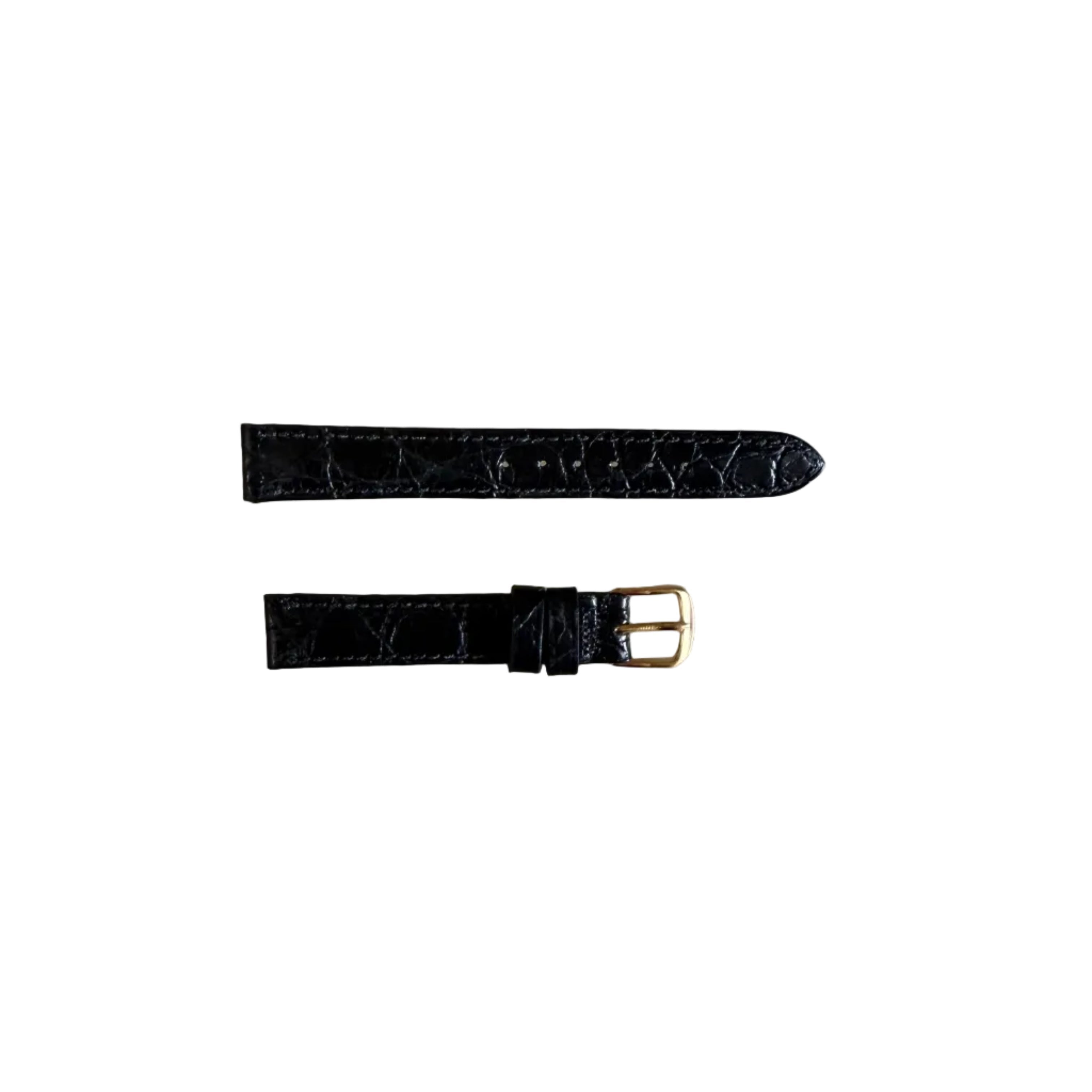 Authentic Hamilton Black Genuine Leather Watch Strap Band 13mm w Buckle
