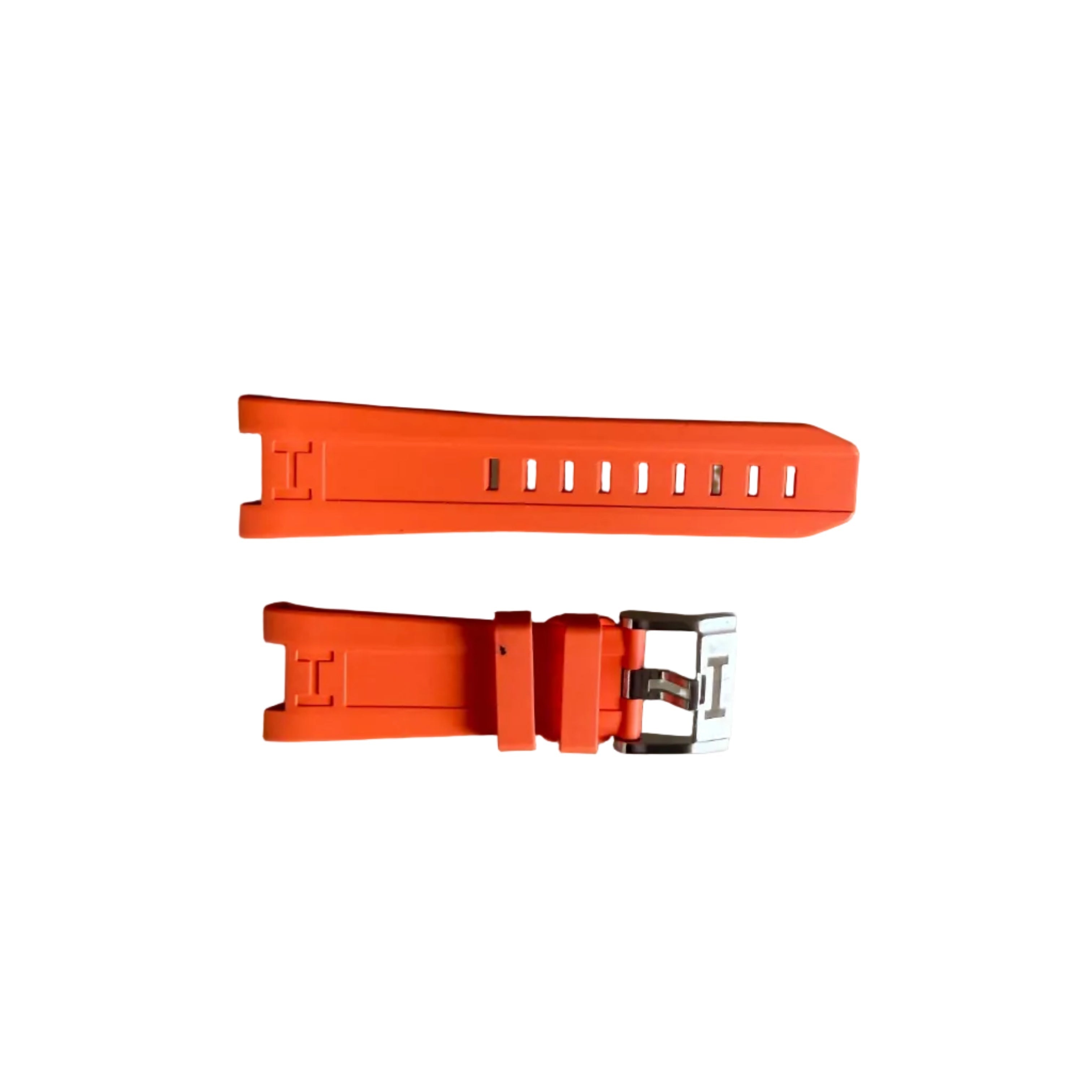Authentic Hamilton Orange Rubber Watch Strap Band 26mm w Buckle
