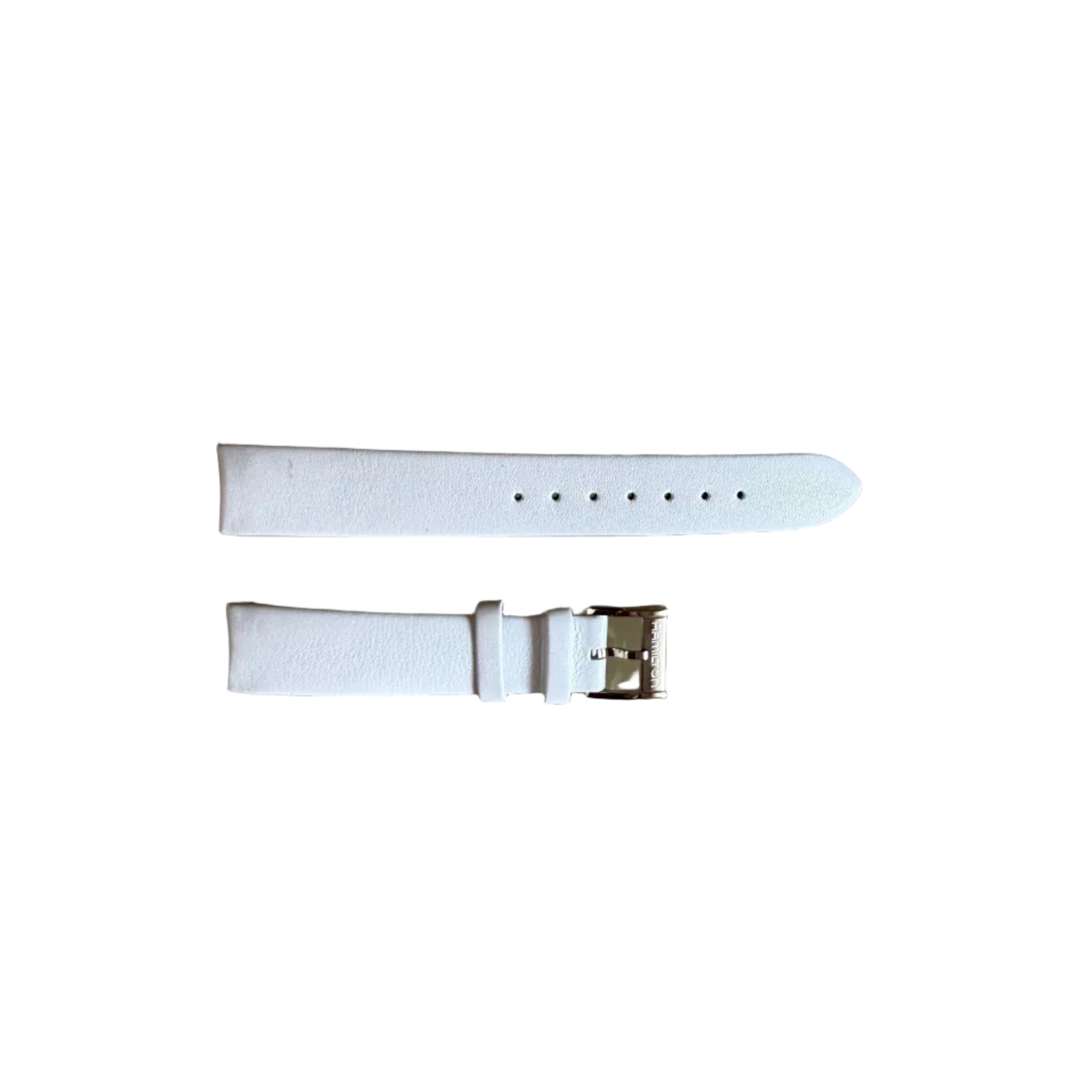Authentic Hamilton White Leather Watch Strap Band 16mm w Buckle H600772101