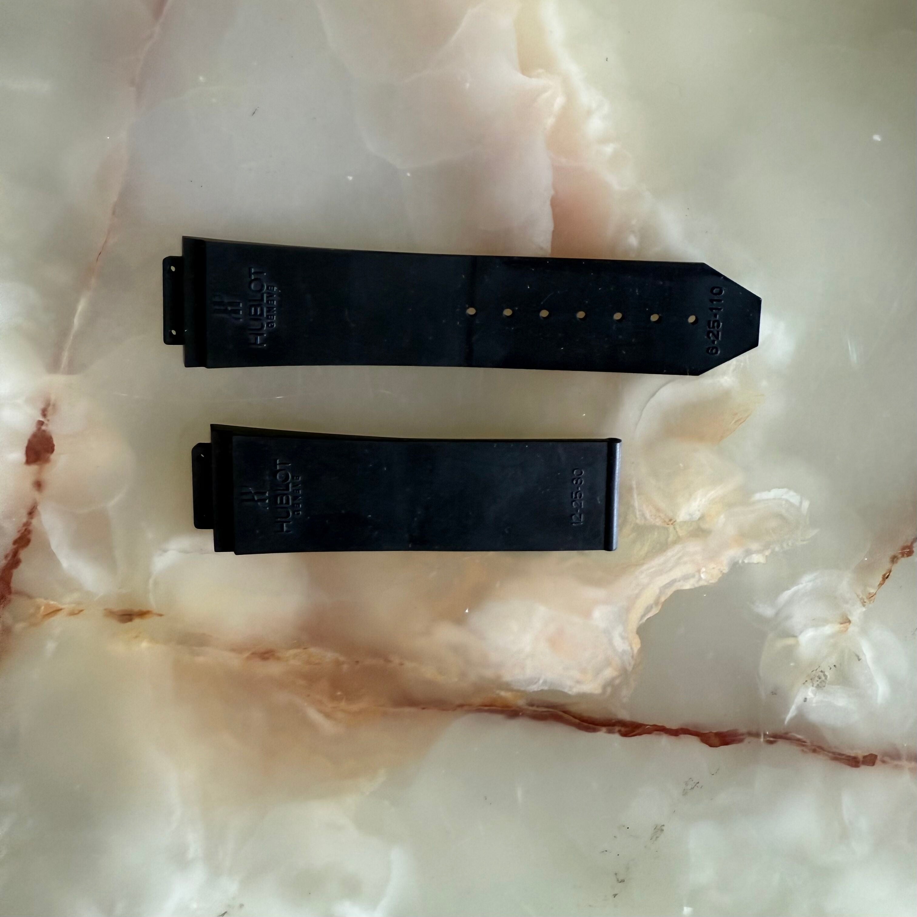 Authentic Hublot Black Rubber Watch Strap Band 25mm 12-25-80 & 6-25-110