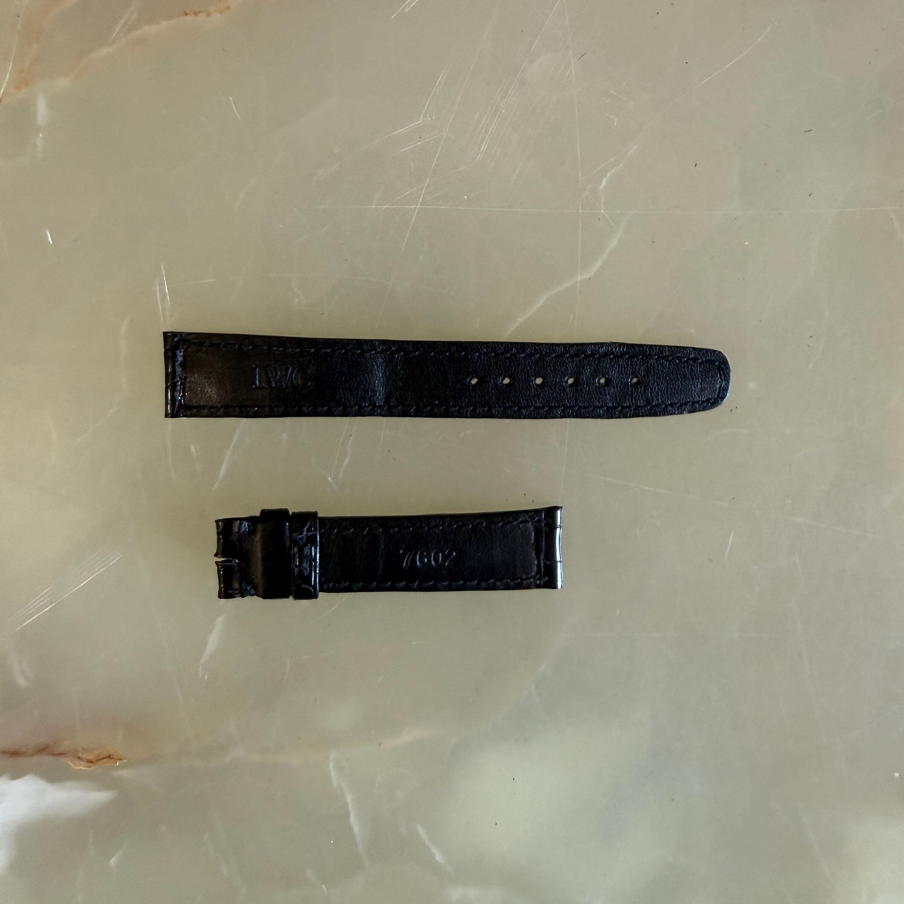 Authentic IWC Black Alligator Watch Band Strap 16mm