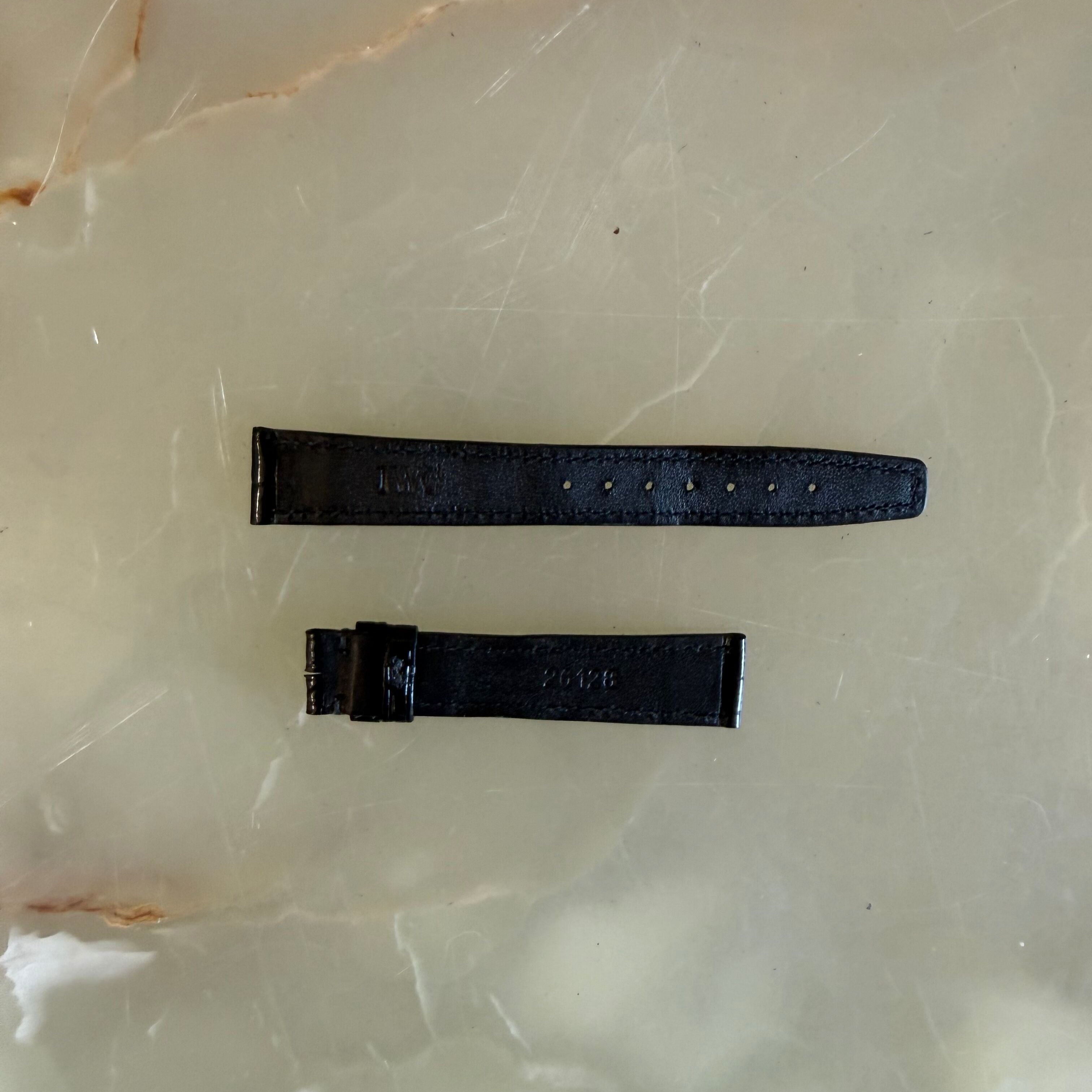 Authentic IWC Black Crocodile Watch Band Strap 16.5mm