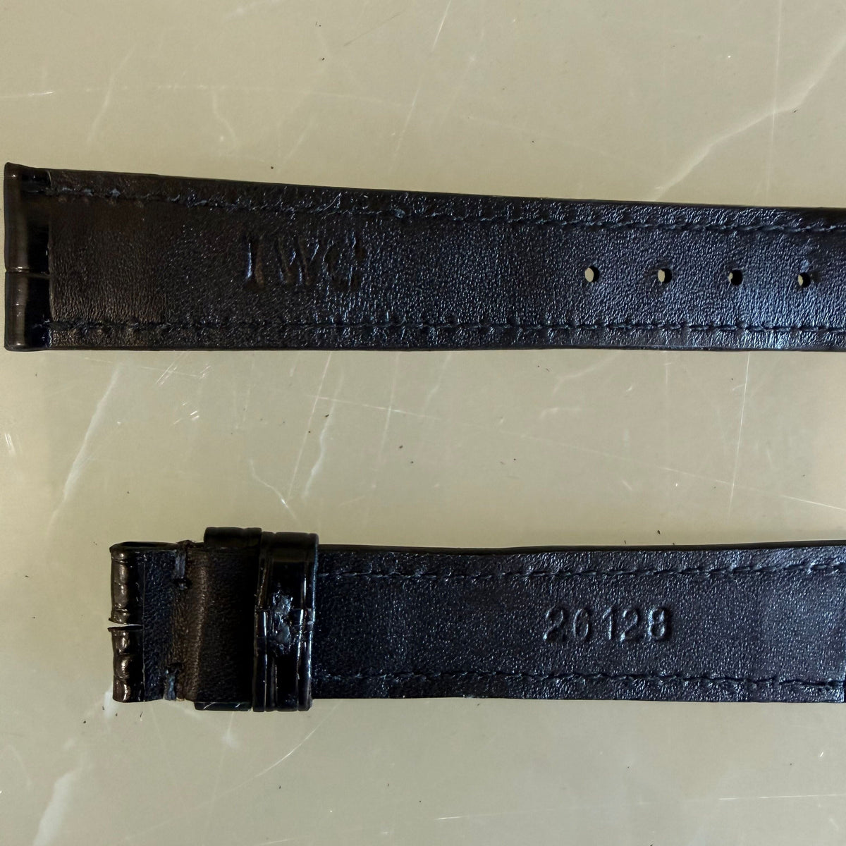 Authentic IWC Black Crocodile Watch Band Strap 16.5mm