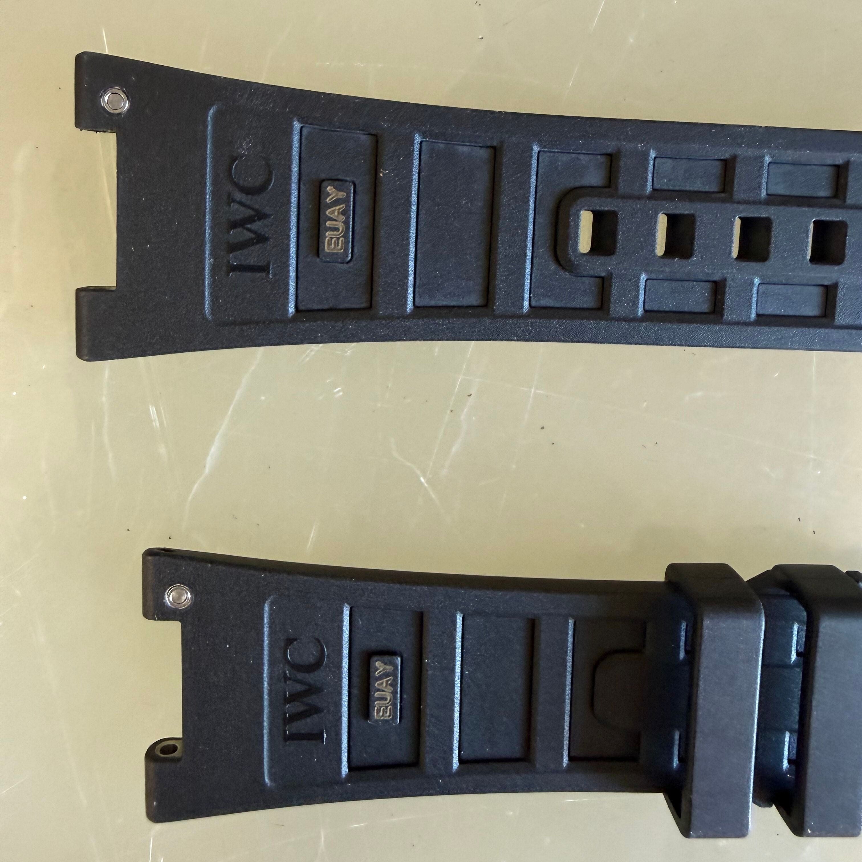 Authentic IWC Ingenieur Black Rubber Fabric Watch Band Strap 30mm