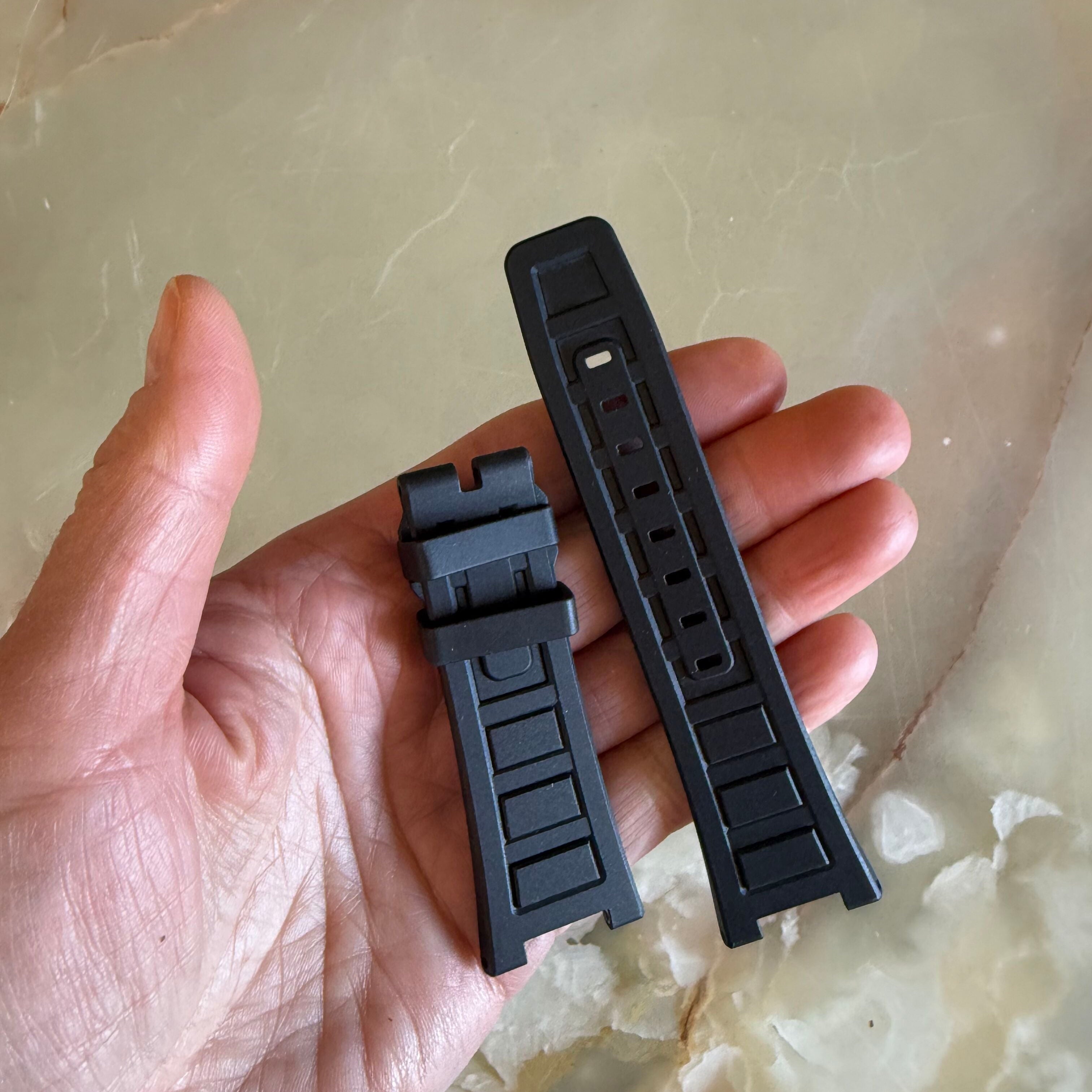 Authentic IWC Ingenieur Black Rubber Fabric Watch Band Strap 30mm