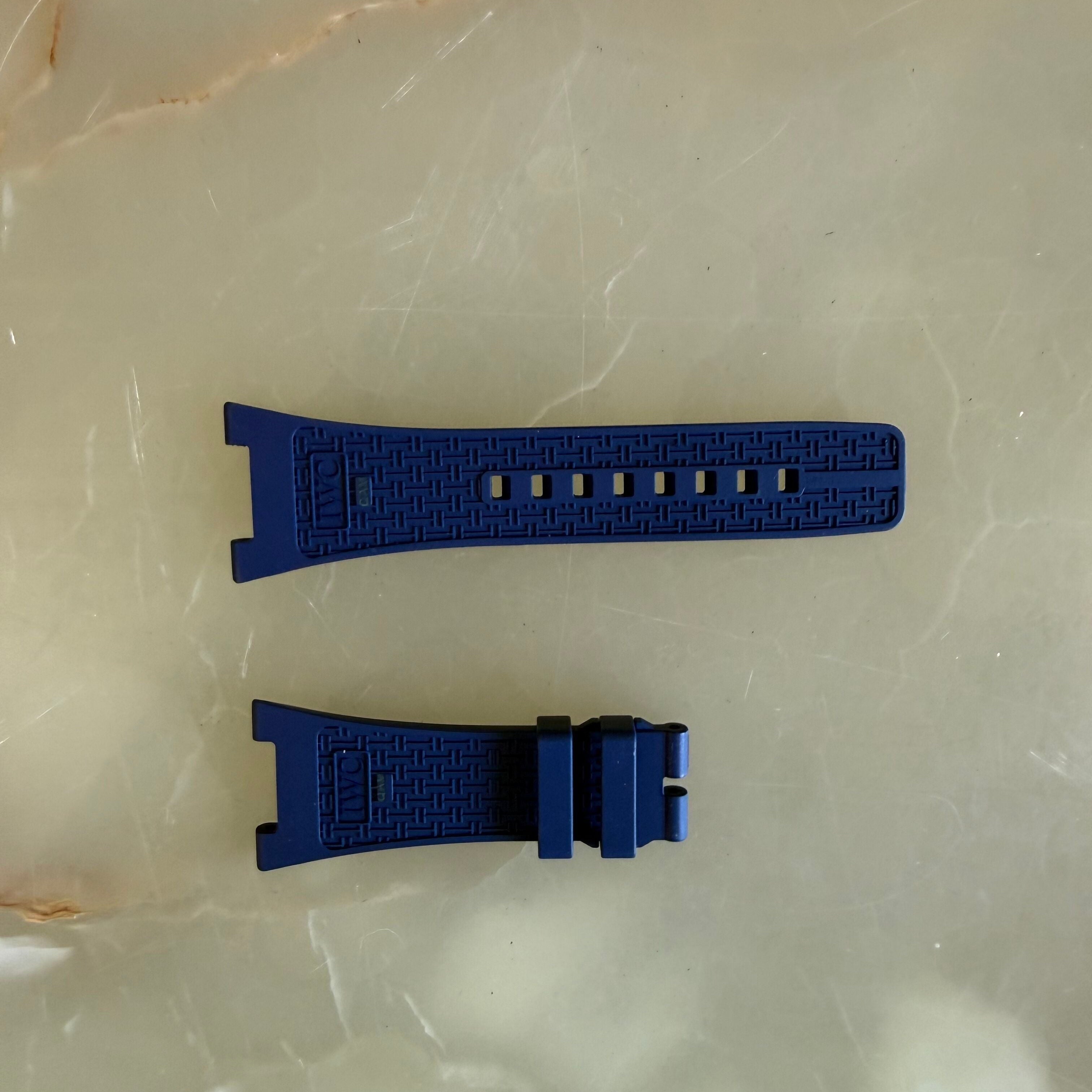 Authentic IWC Ingenieur Blue Rubber Watch Band Strap 30mm