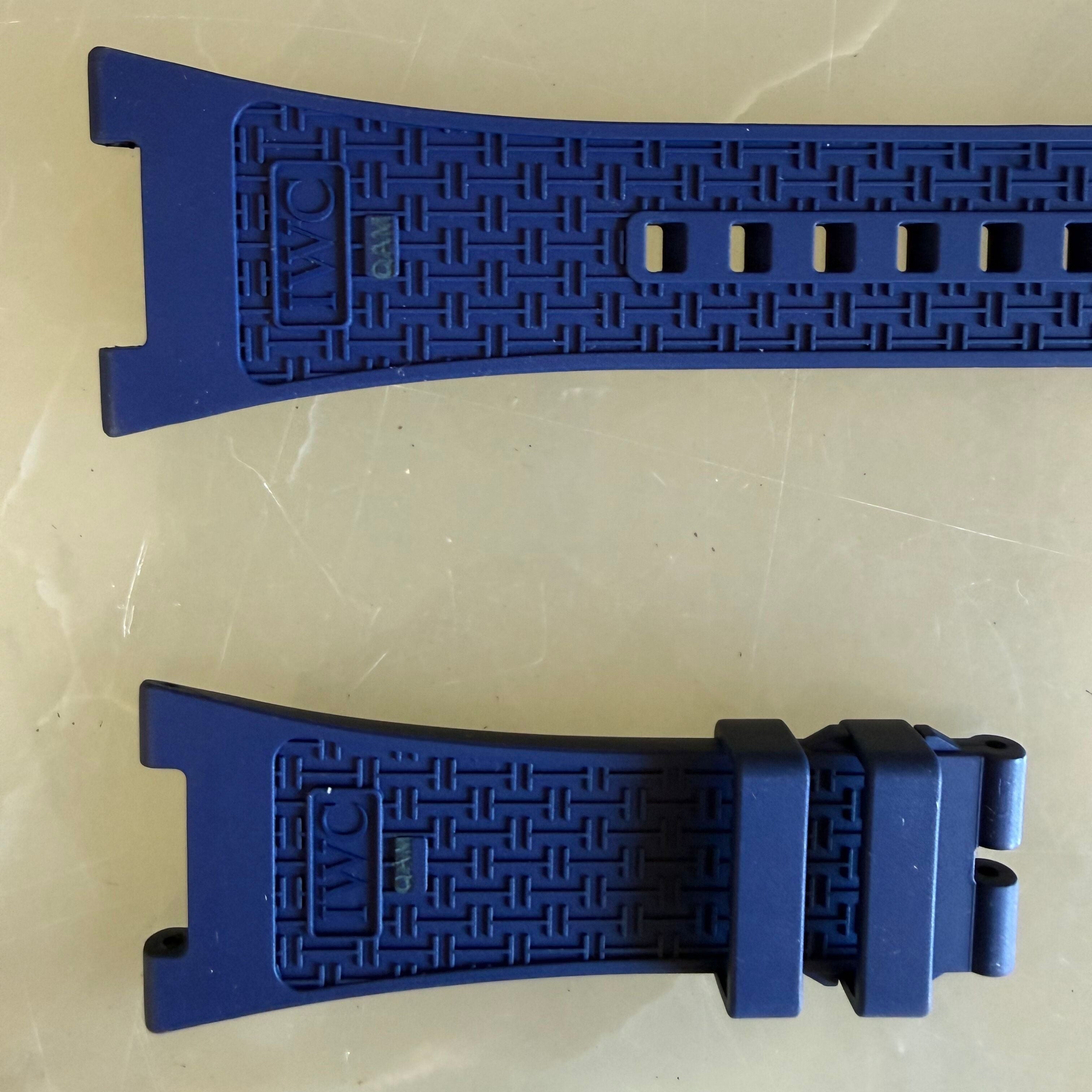 Authentic IWC Ingenieur Blue Rubber Watch Band Strap 30mm