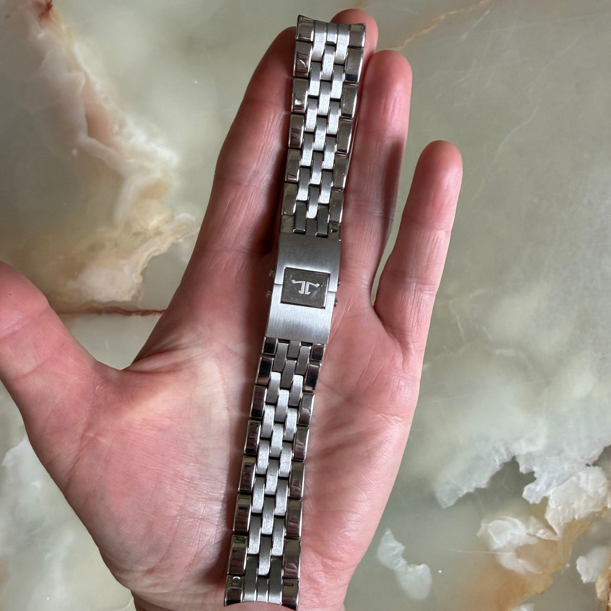 Authentic Jaeger LeCoultre Beads Of Rice Steel Watch Bracelet 20mm JLC0700992