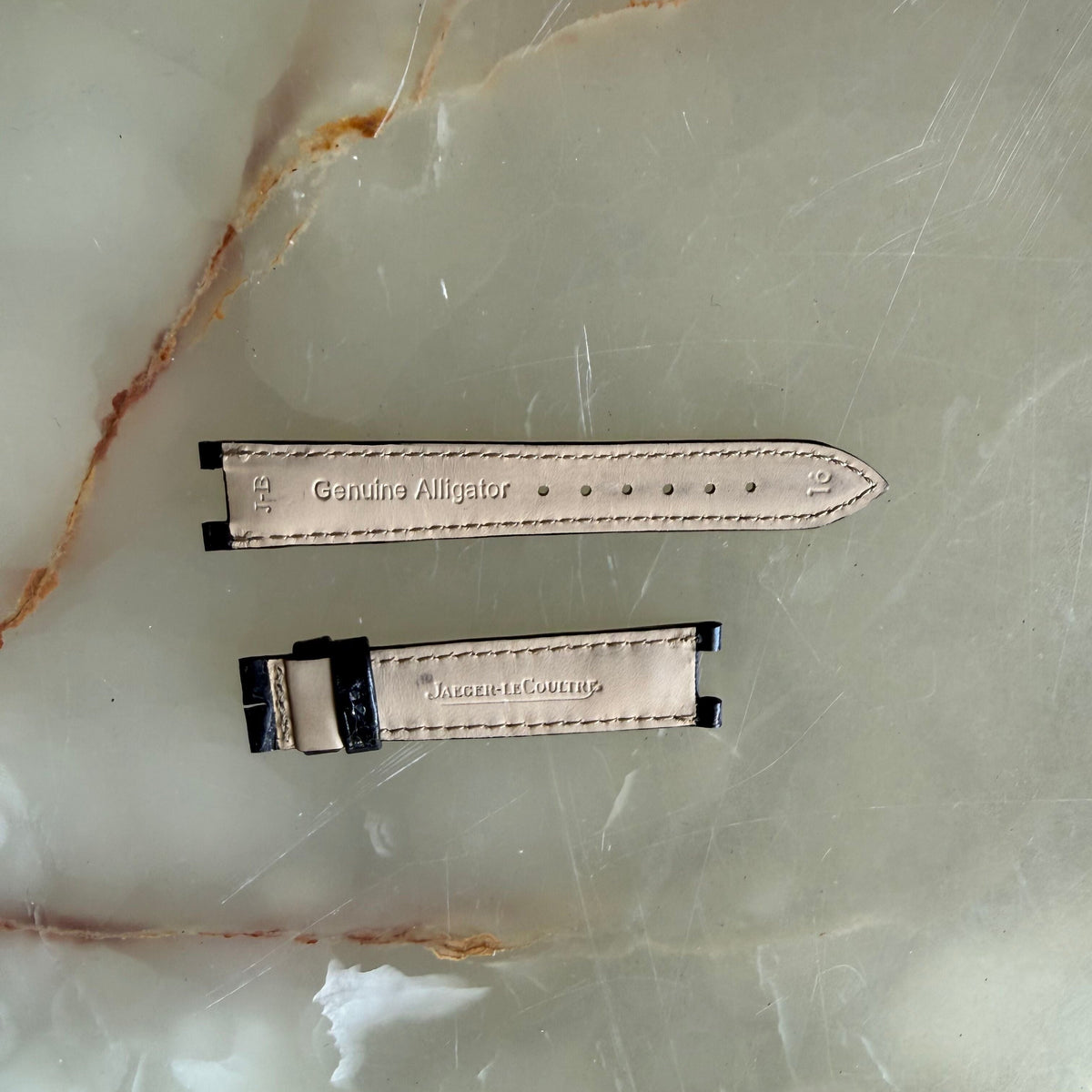 Authentic Jaeger LeCoultre Black Alligator Watch Strap Band 16mm