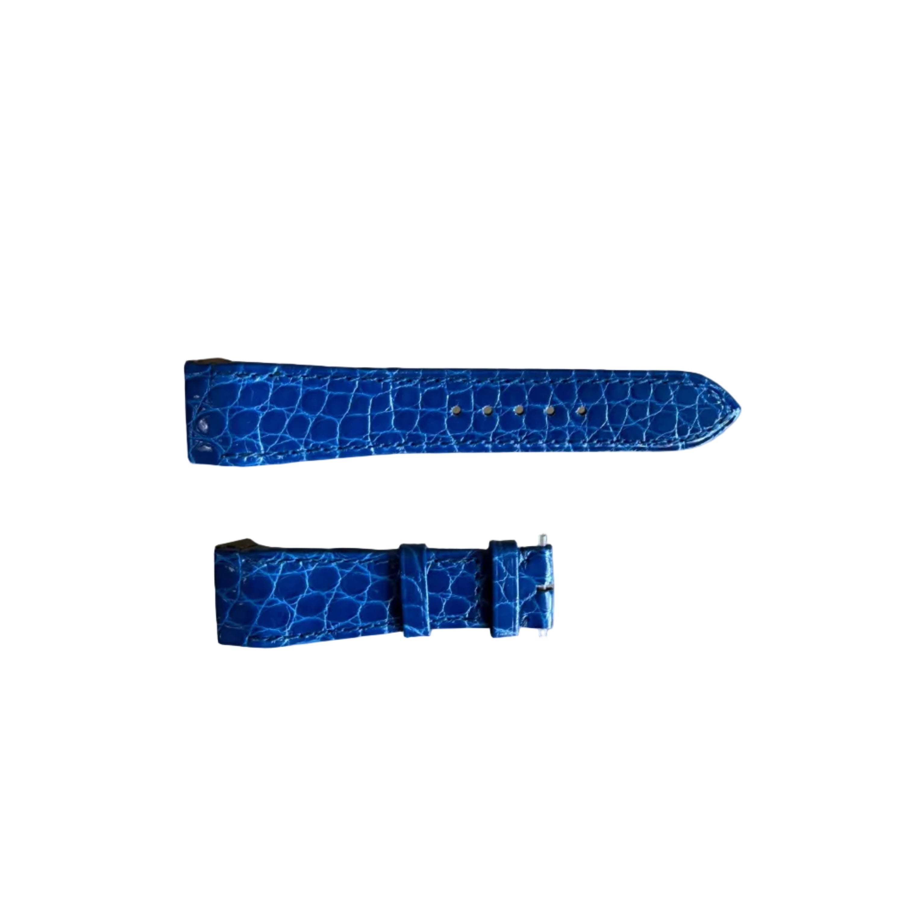 Authentic Jaeger LeCoultre Blue Alligator Quick Release Watch Strap Band 19.45mm