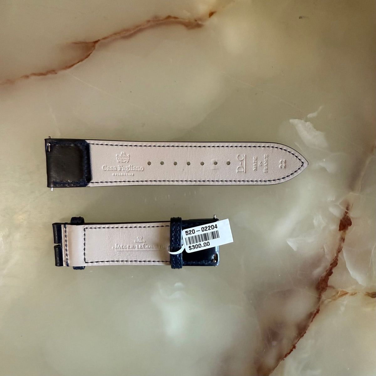 Authentic Jaeger LeCoultre Blue Leather Watch Strap Band 21mm