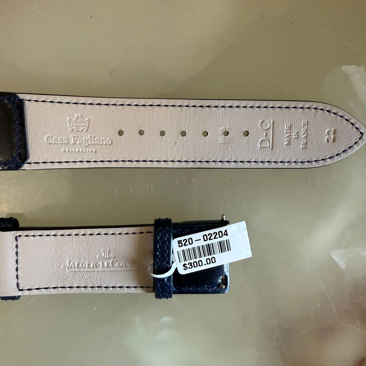 Authentic Jaeger LeCoultre Blue Leather Watch Strap Band 21mm