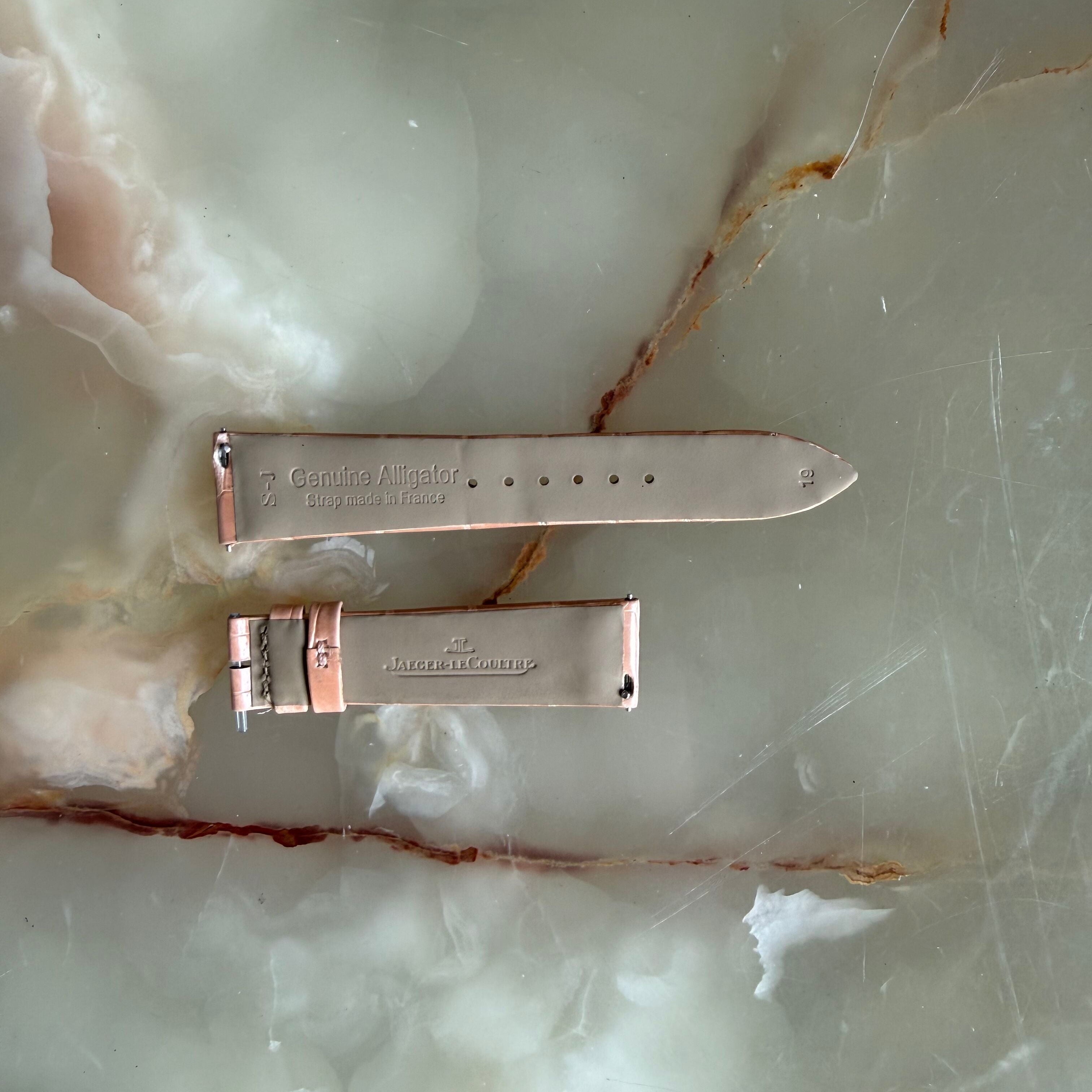 Authentic Jaeger LeCoultre Pink Alligator Watch Strap Band 19mm