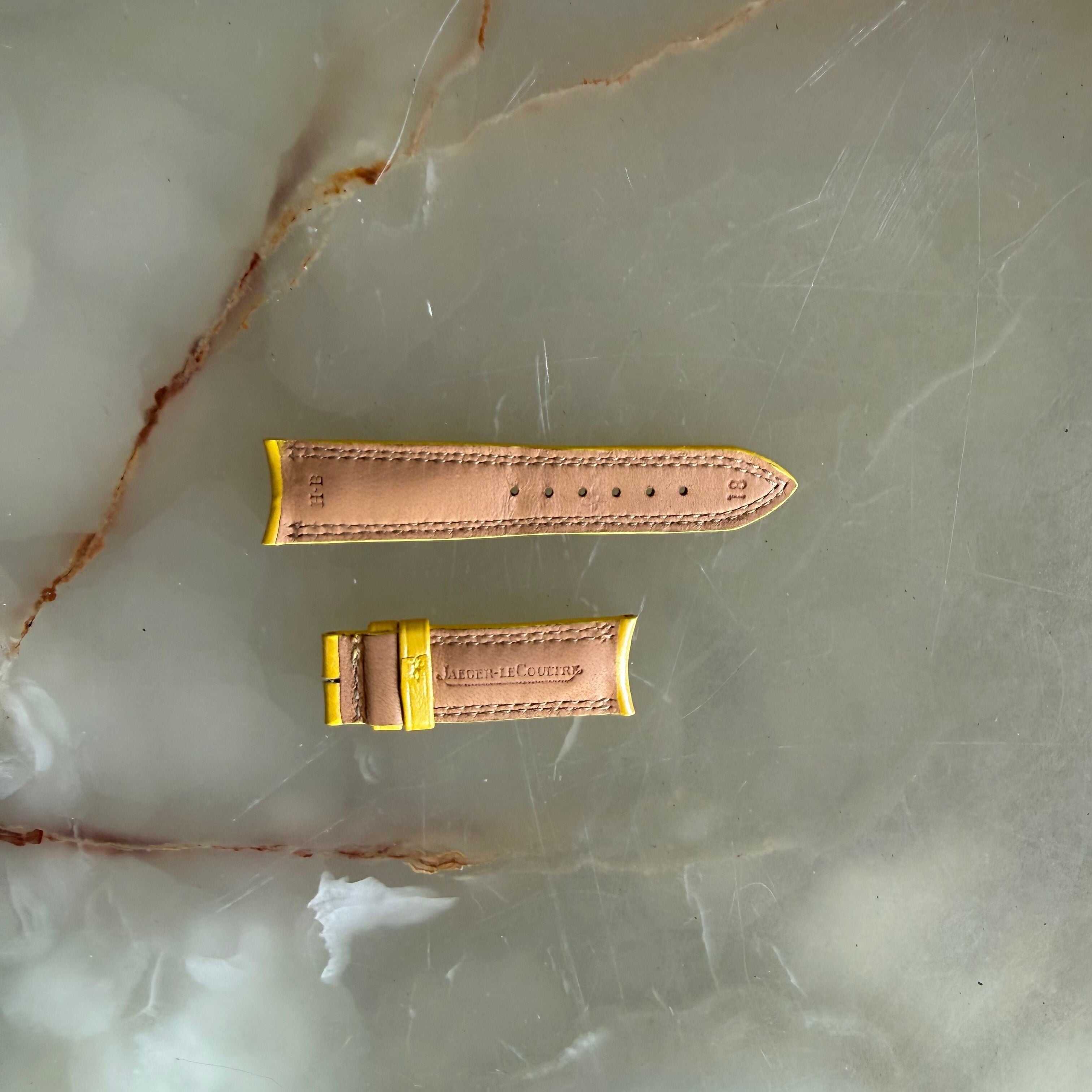 Authentic Jaeger LeCoultre Yellow Leather Watch Strap Band 19mm