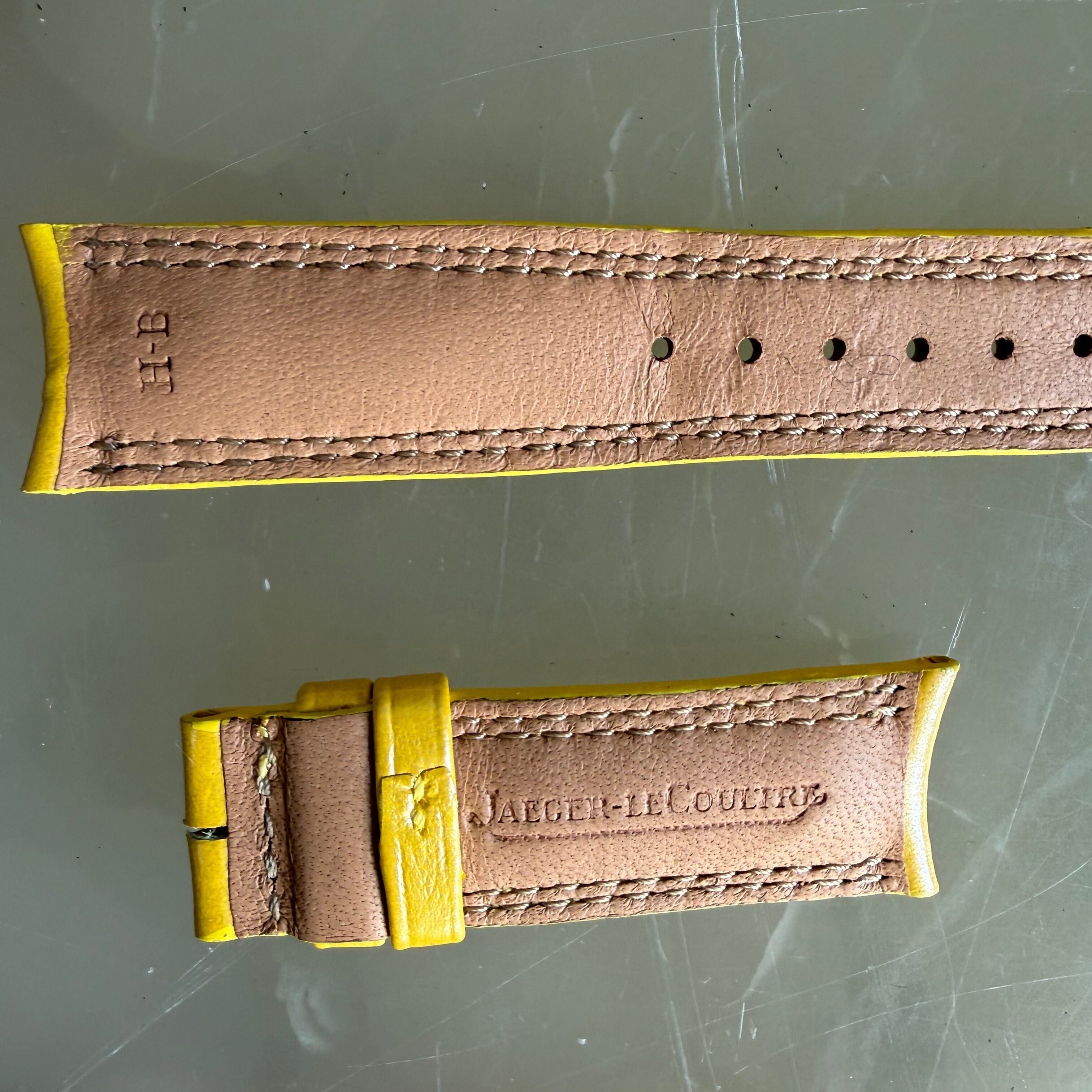 Authentic Jaeger LeCoultre Yellow Leather Watch Strap Band 19mm