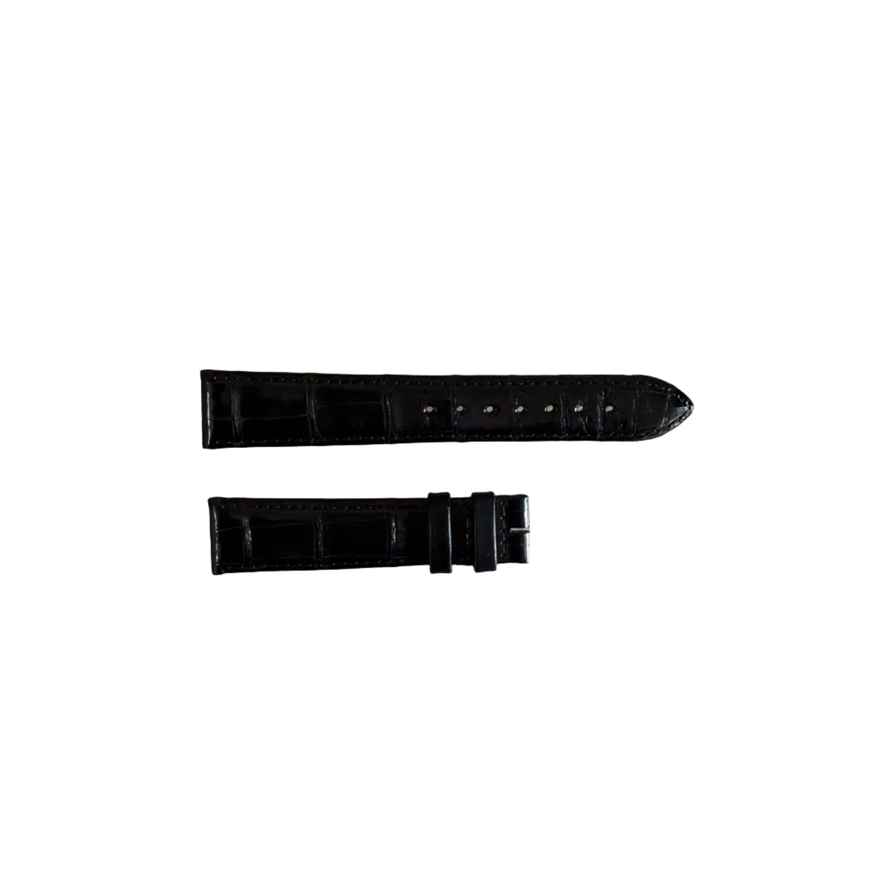 Authentic Longines Black Alligator Shiny Watch Band Strap 18mm L682134844