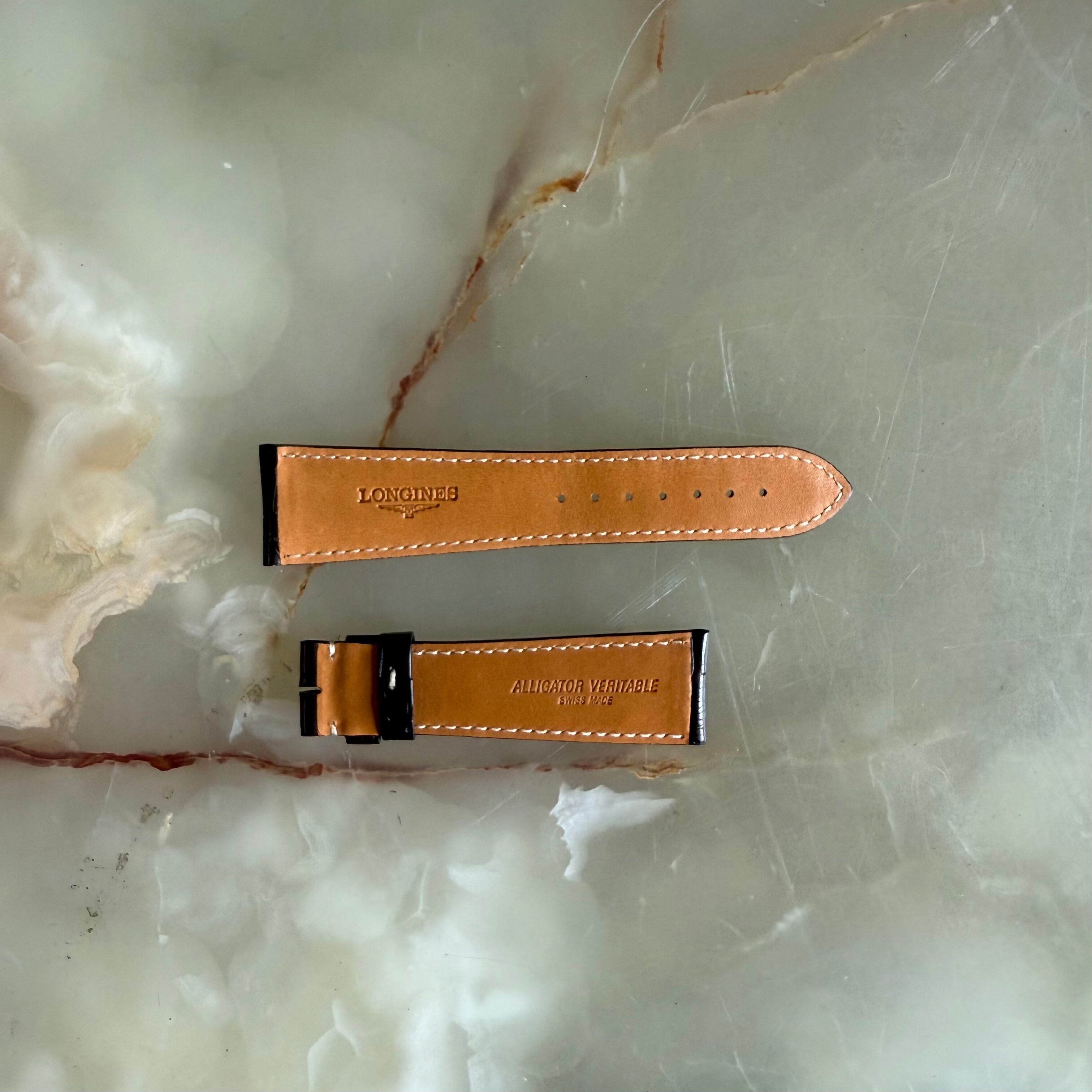 Authentic Longines Brown Alligator Watch Strap Band 25mm L682117766