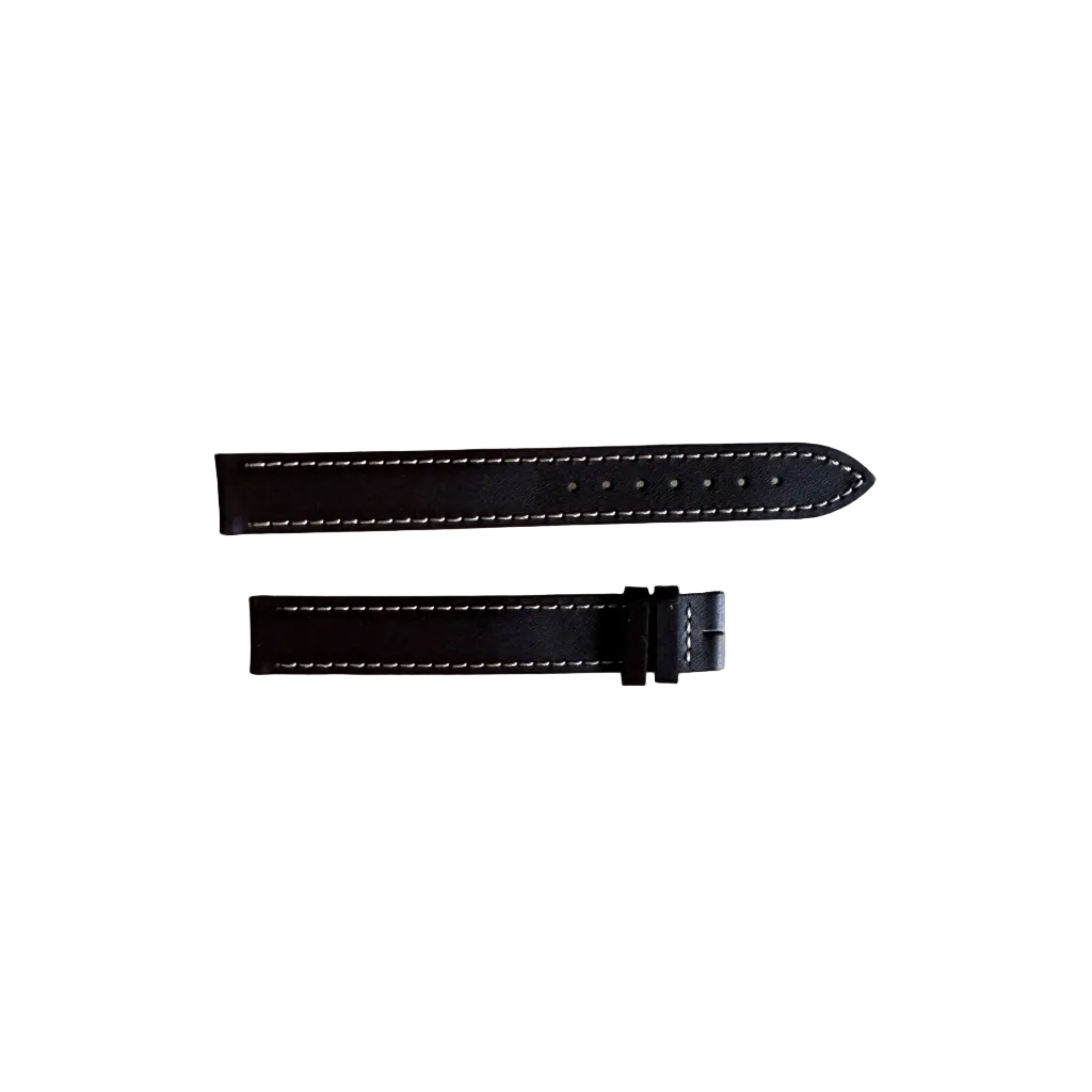 Authentic Longines Brown Leather Cream Stitching Watch Band Strap 14mm