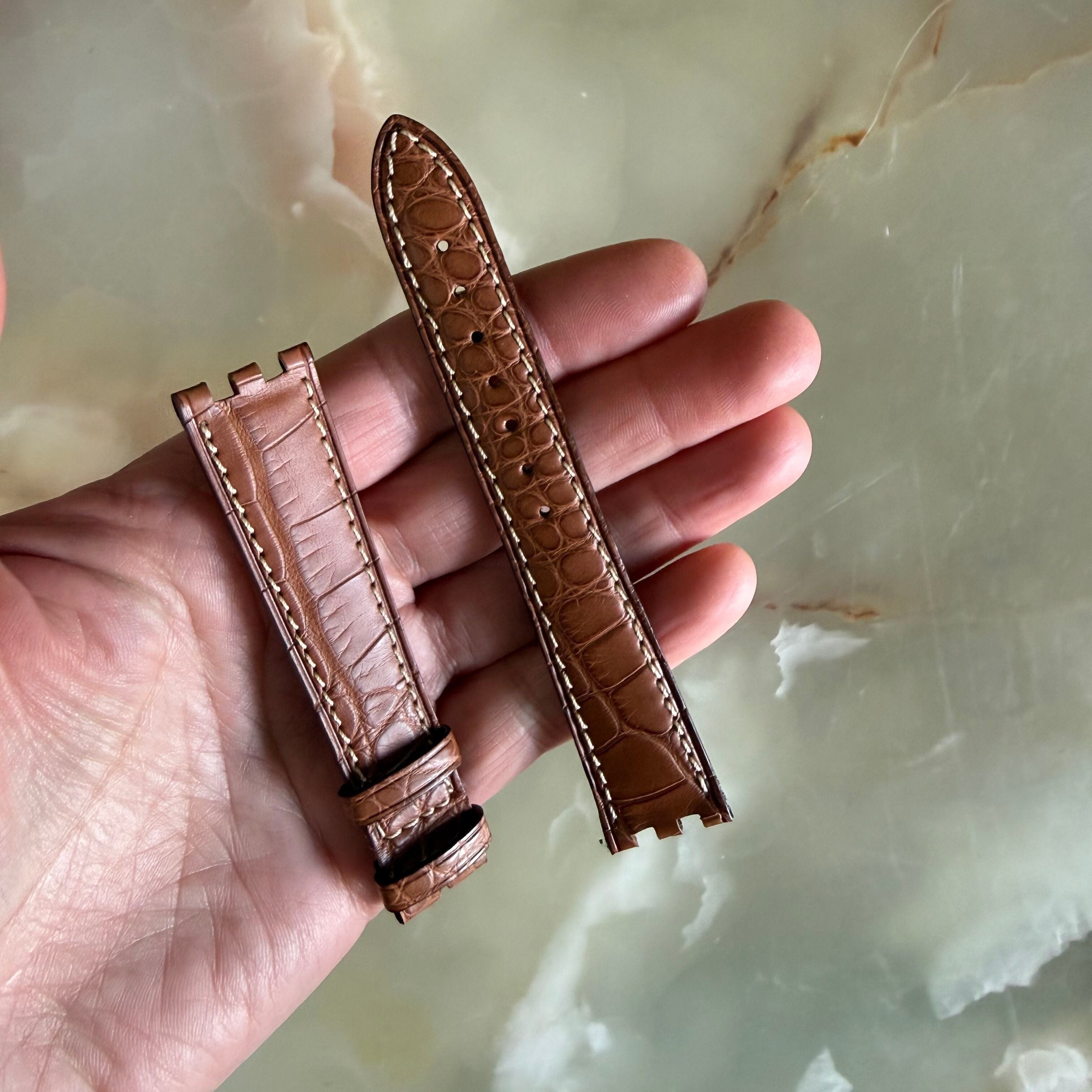 Authentic Longines Dolce Vita Brown Alligator Watch Band Strap 20mm