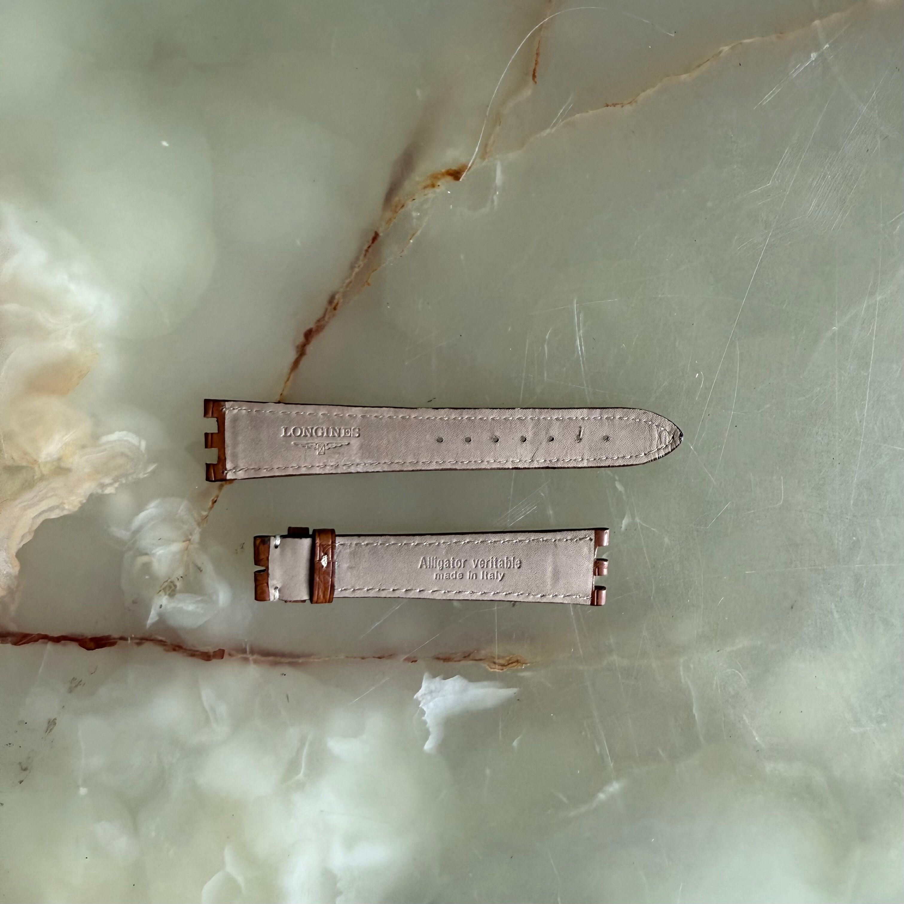 Authentic Longines Dolce Vita Brown Alligator Watch Strap Band 20mm L682101312