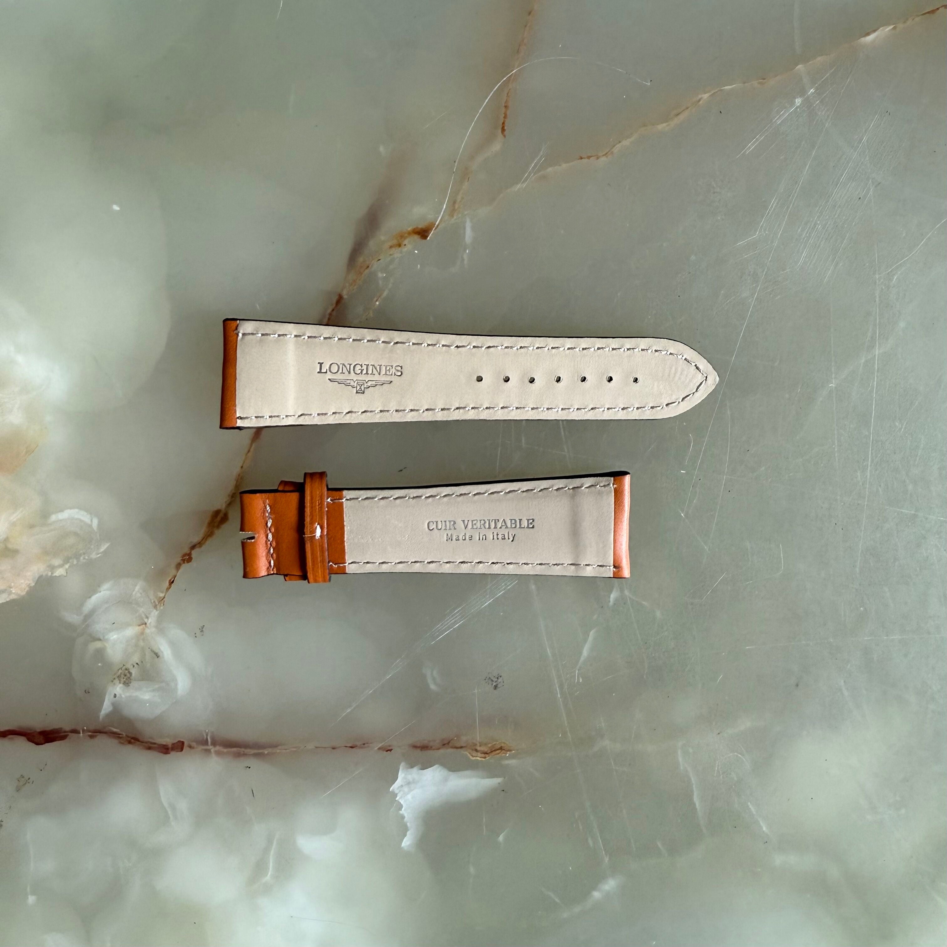 Authentic Longines Master Collection Orange Leather Watch Strap Band 25mm