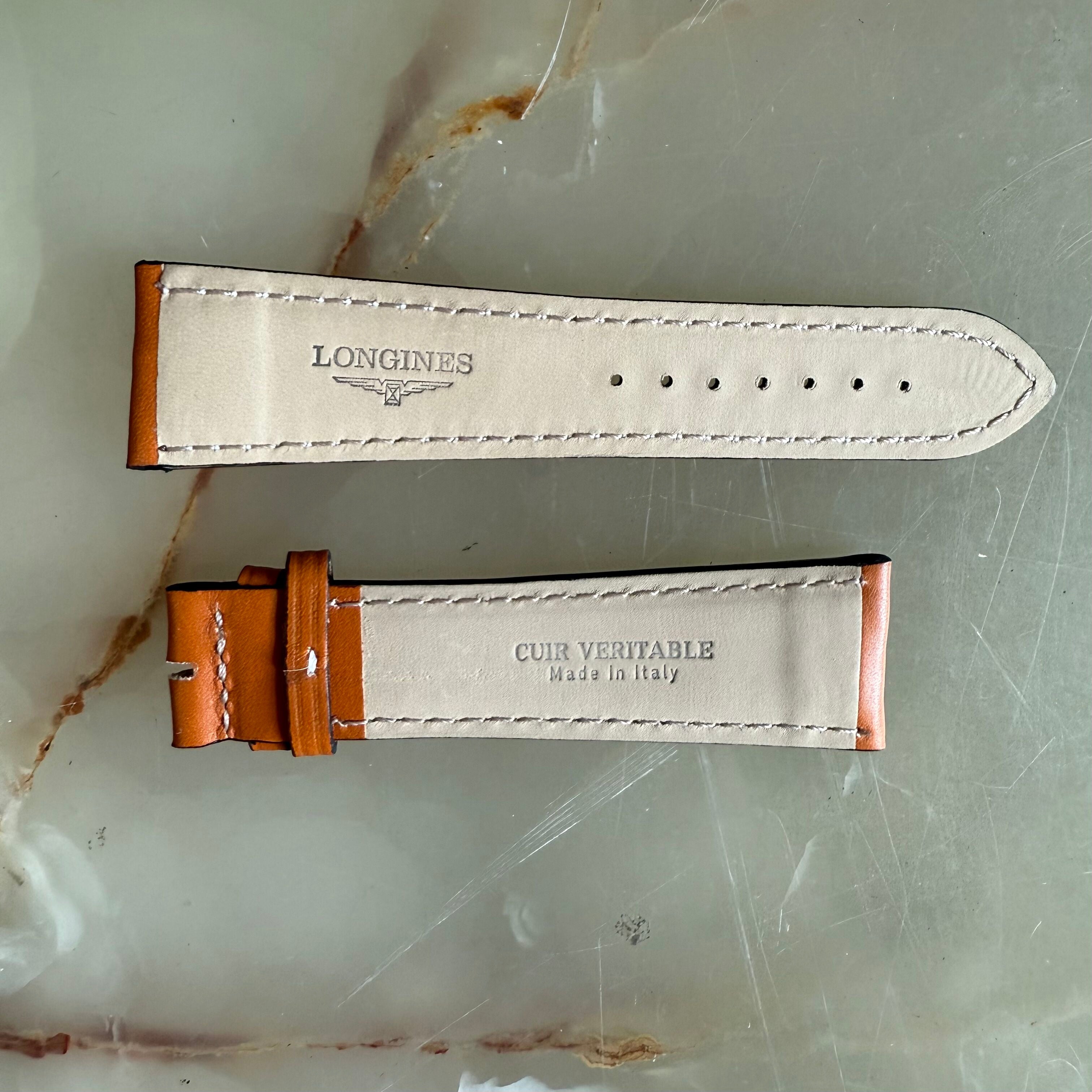 Authentic Longines Master Collection Orange Leather Watch Strap Band 25mm